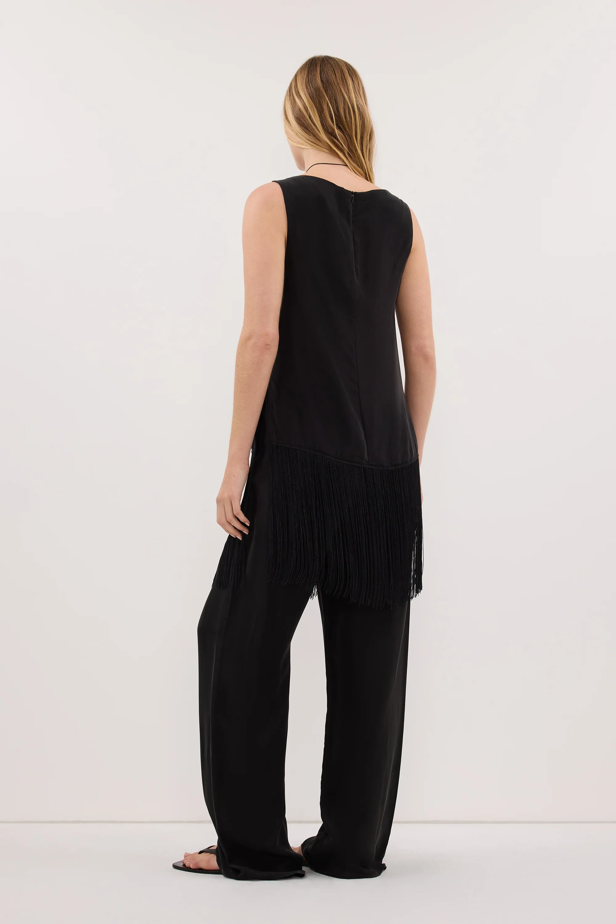 ADDIE BLACK CUPRO DRAWSTRING PANT - Image 5