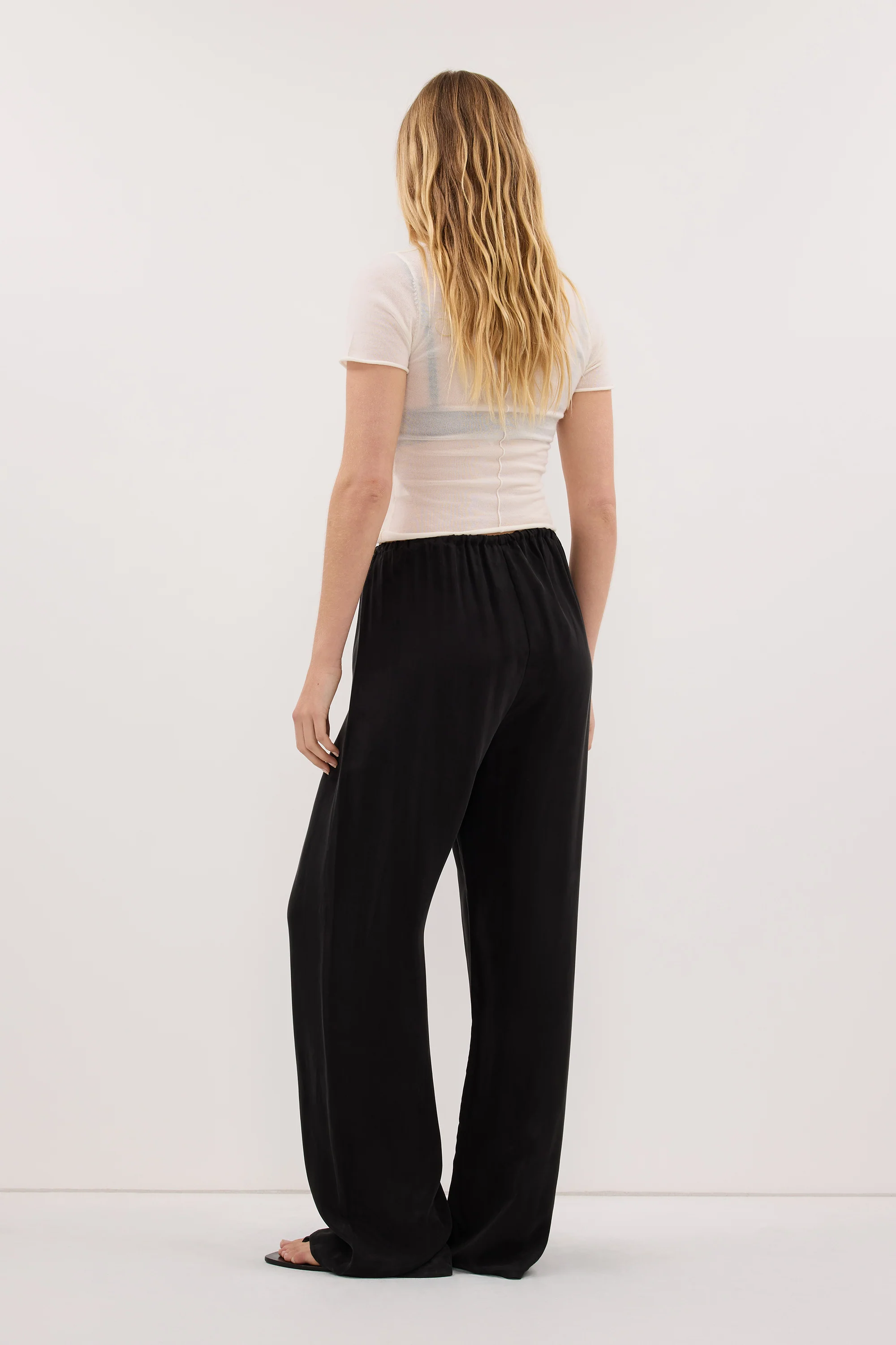 ADDIE BLACK CUPRO DRAWSTRING PANT - Image 8