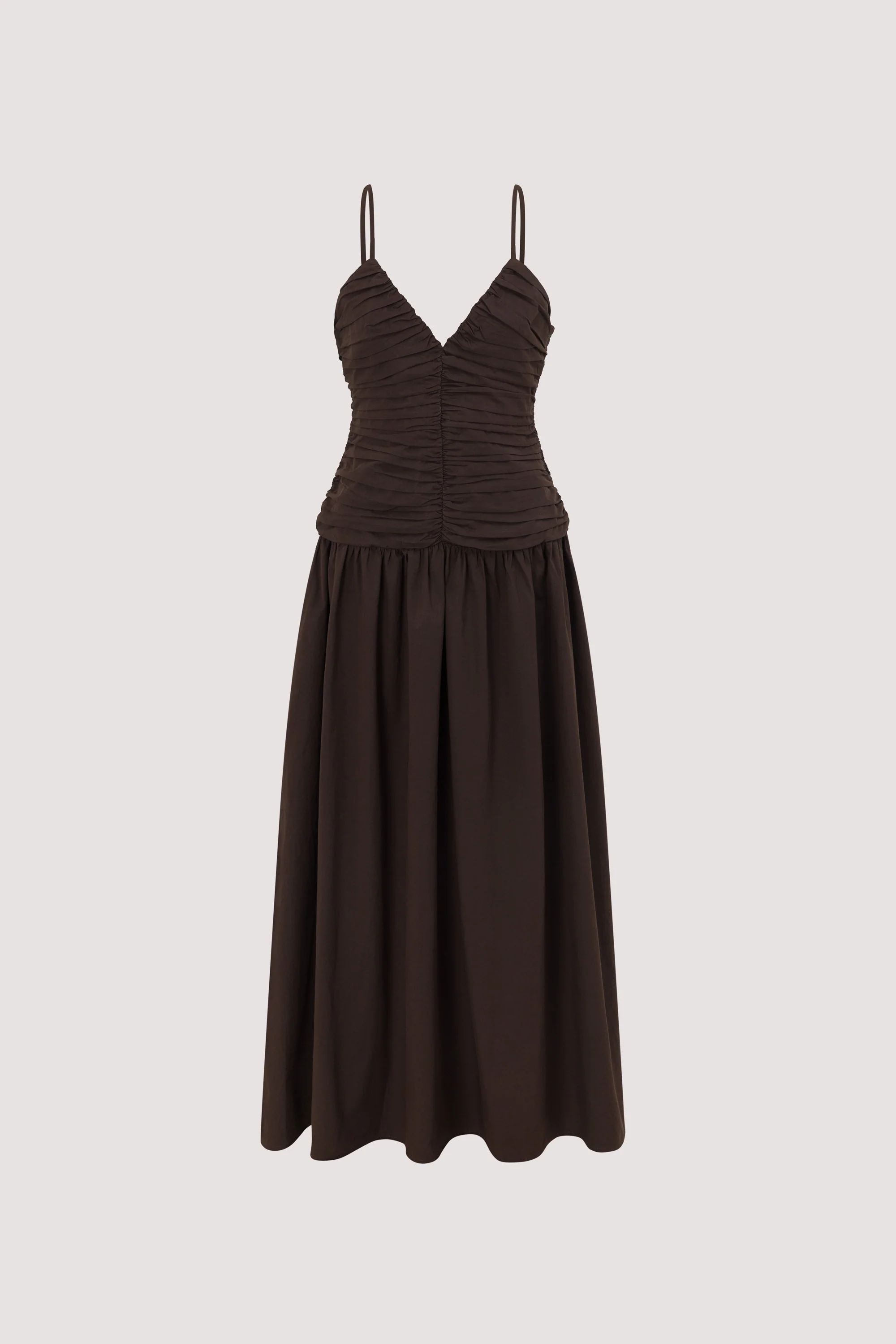 ALEXIA BURNT CHOC COTTON MIDI DRESS - Image 7