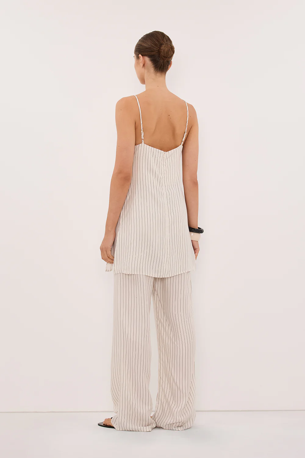 AMARA CREAM STRIPE CUPRO CAMI TOP - Image 3