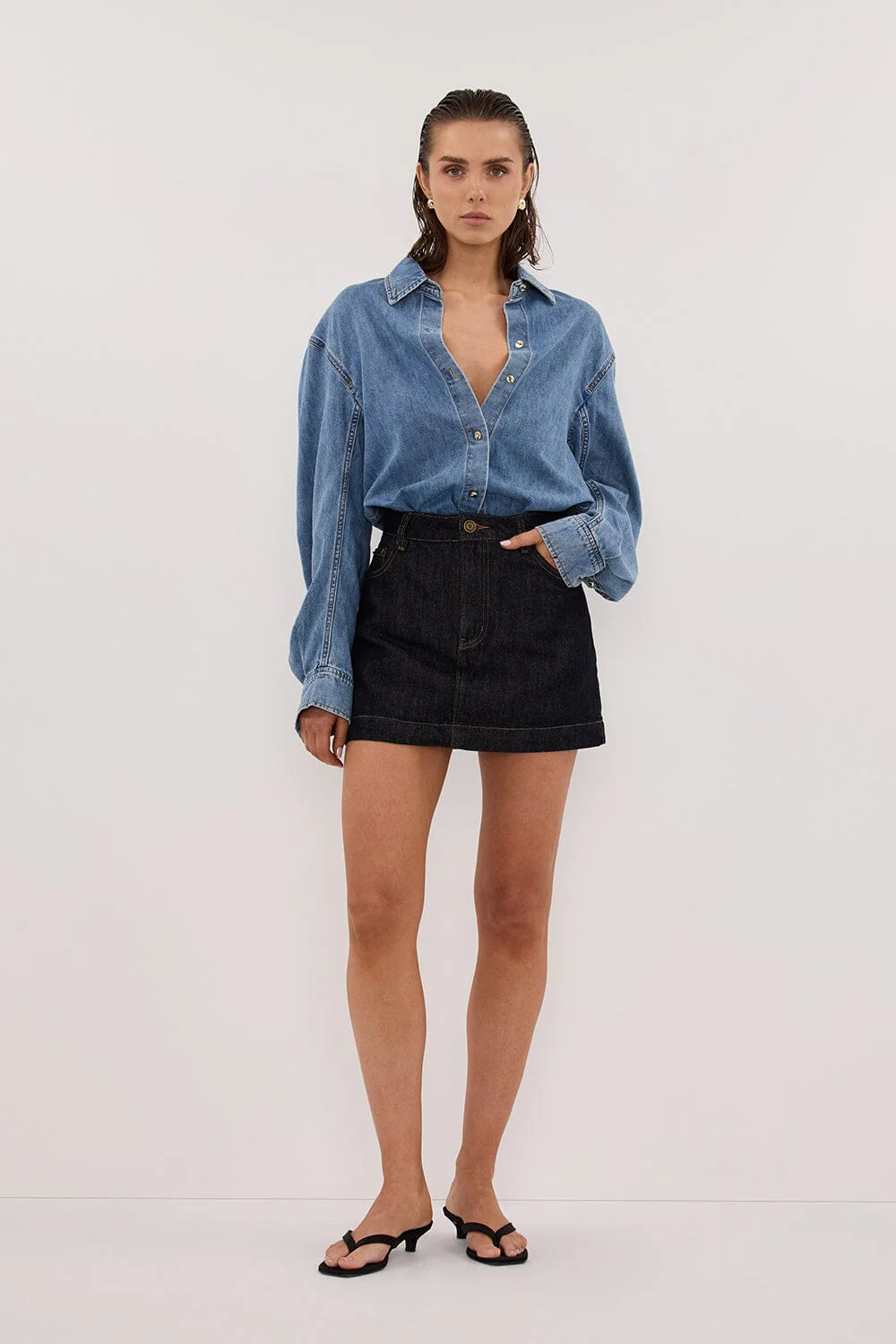 AMARA LIGHT BLUE DENIM SHIRT
