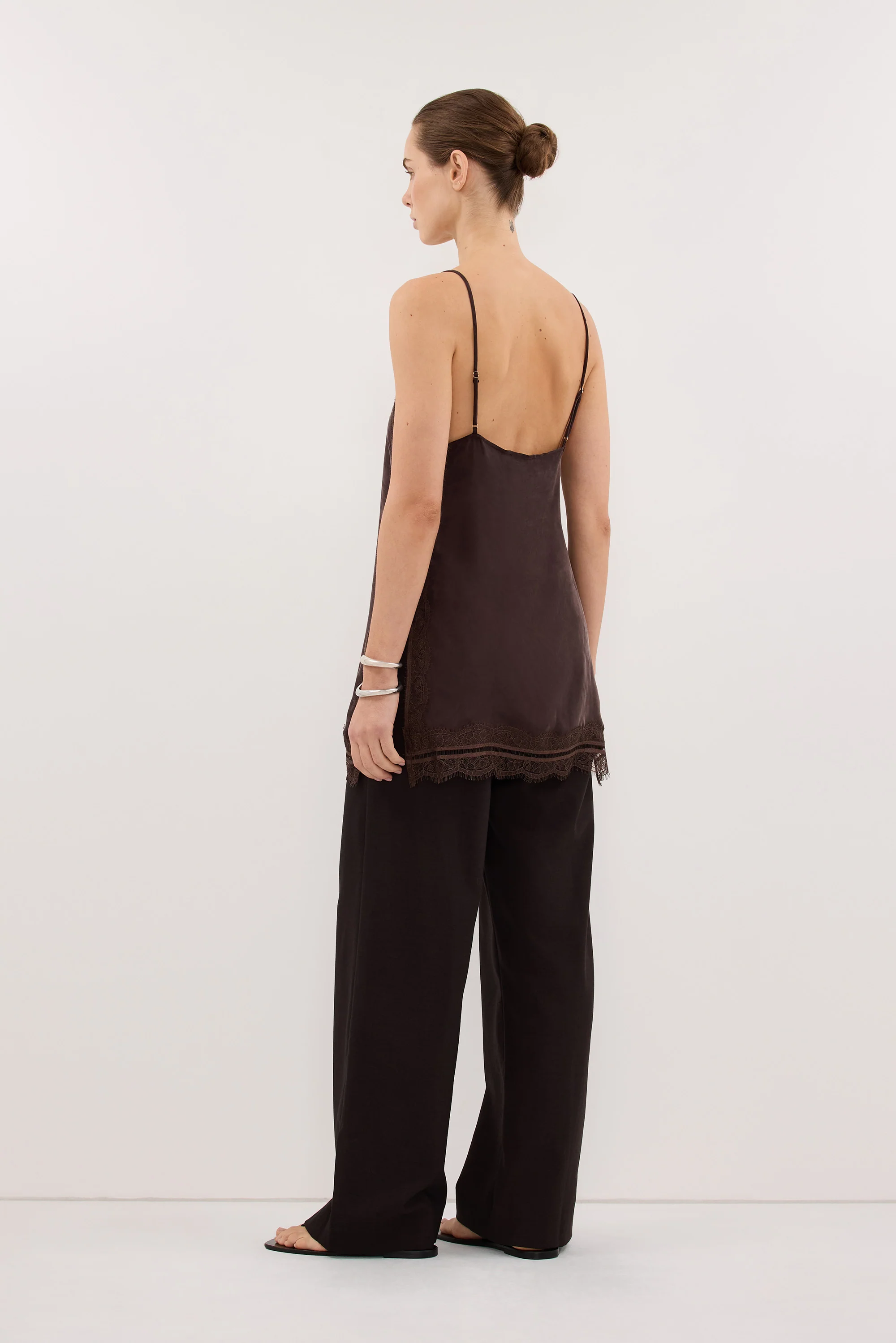 ANDREA PLUM CHOC SLEEVELESS LACE CAMI TOP - Image 4