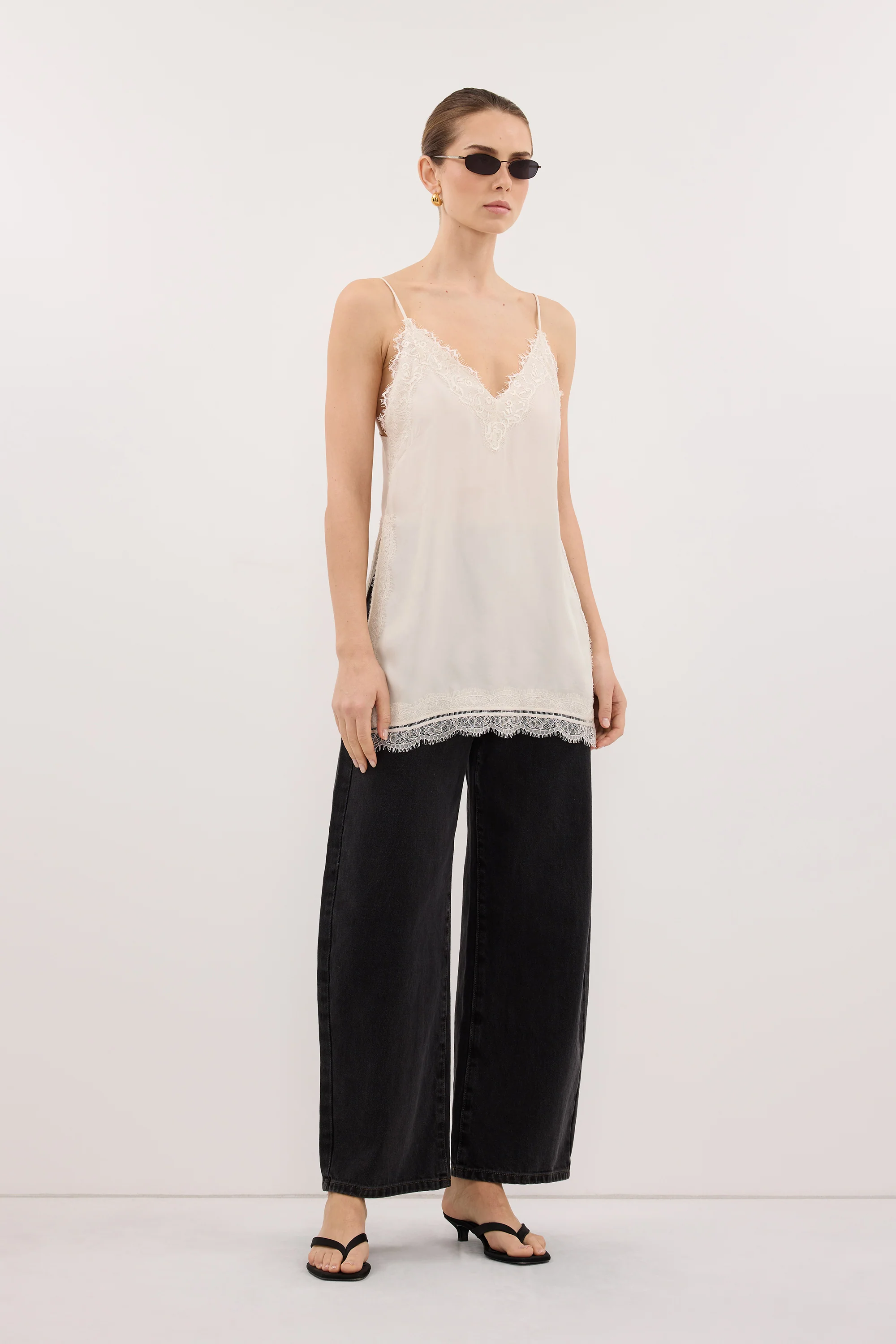 ANDREA SANDSTONE SLEEVELESS LACE CAMI TOP - Image 4