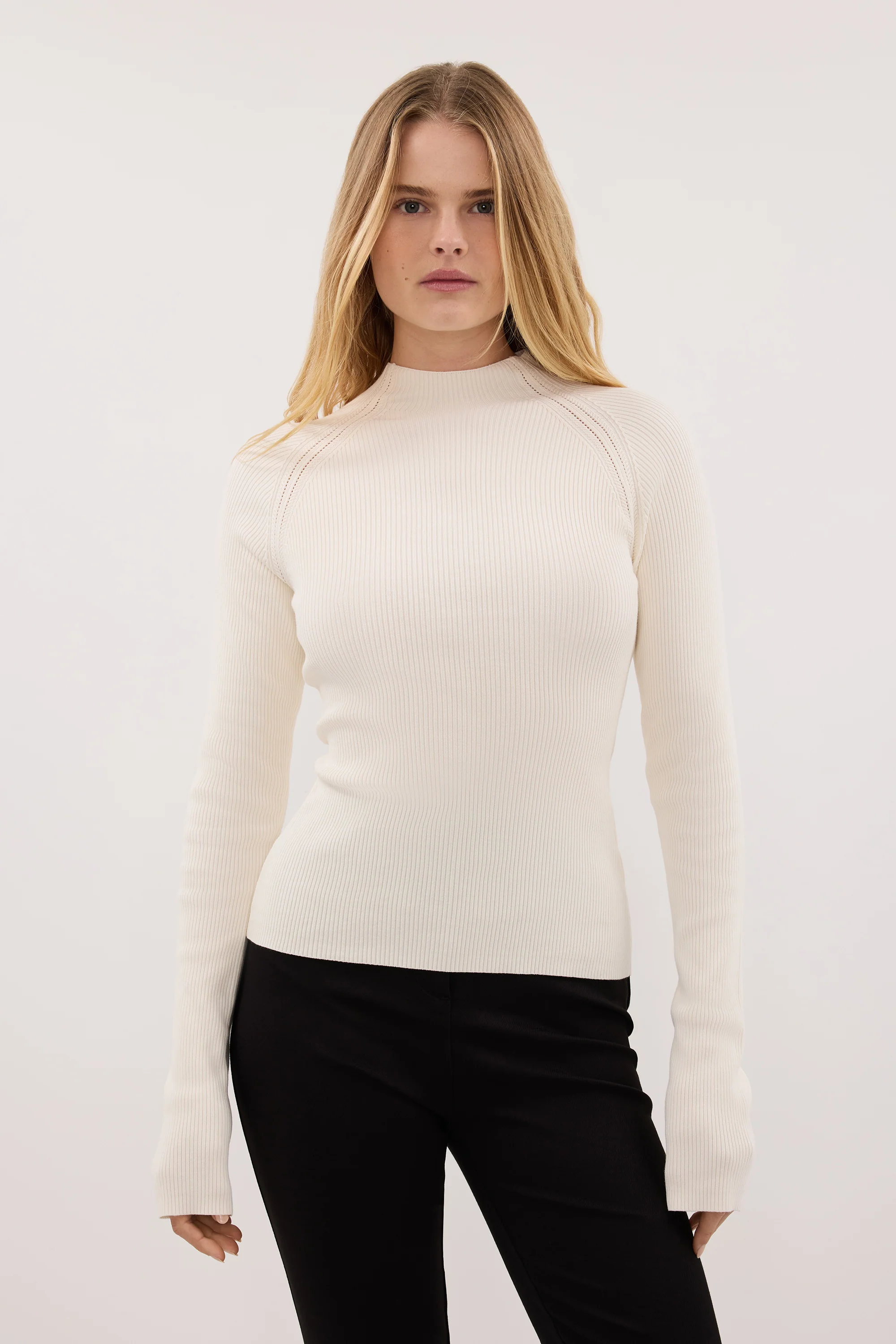 ANGEL CREAM RAGLAN FUNNEL NECK TOP - Image 2