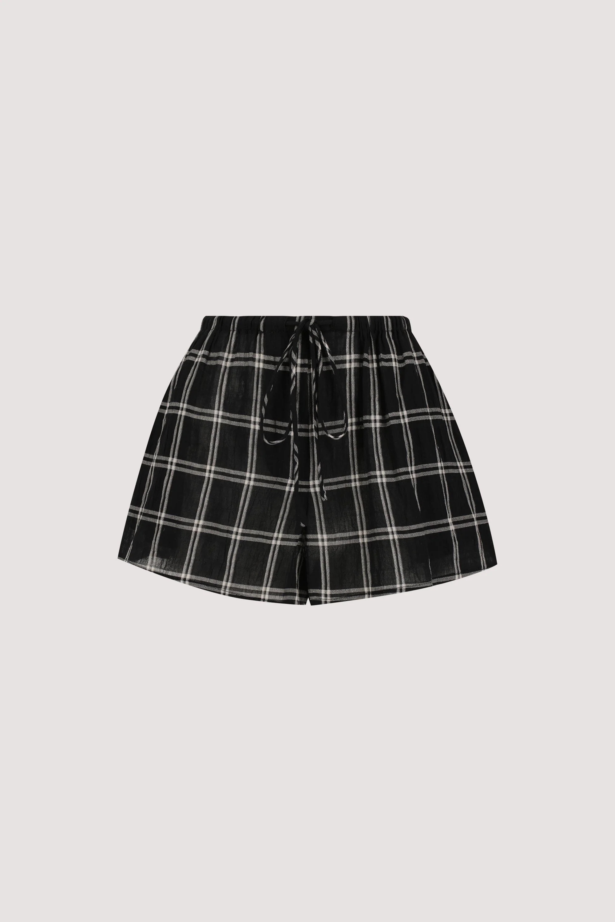 ANNALISE BLACK CHECK MICRO SHORT - Image 8