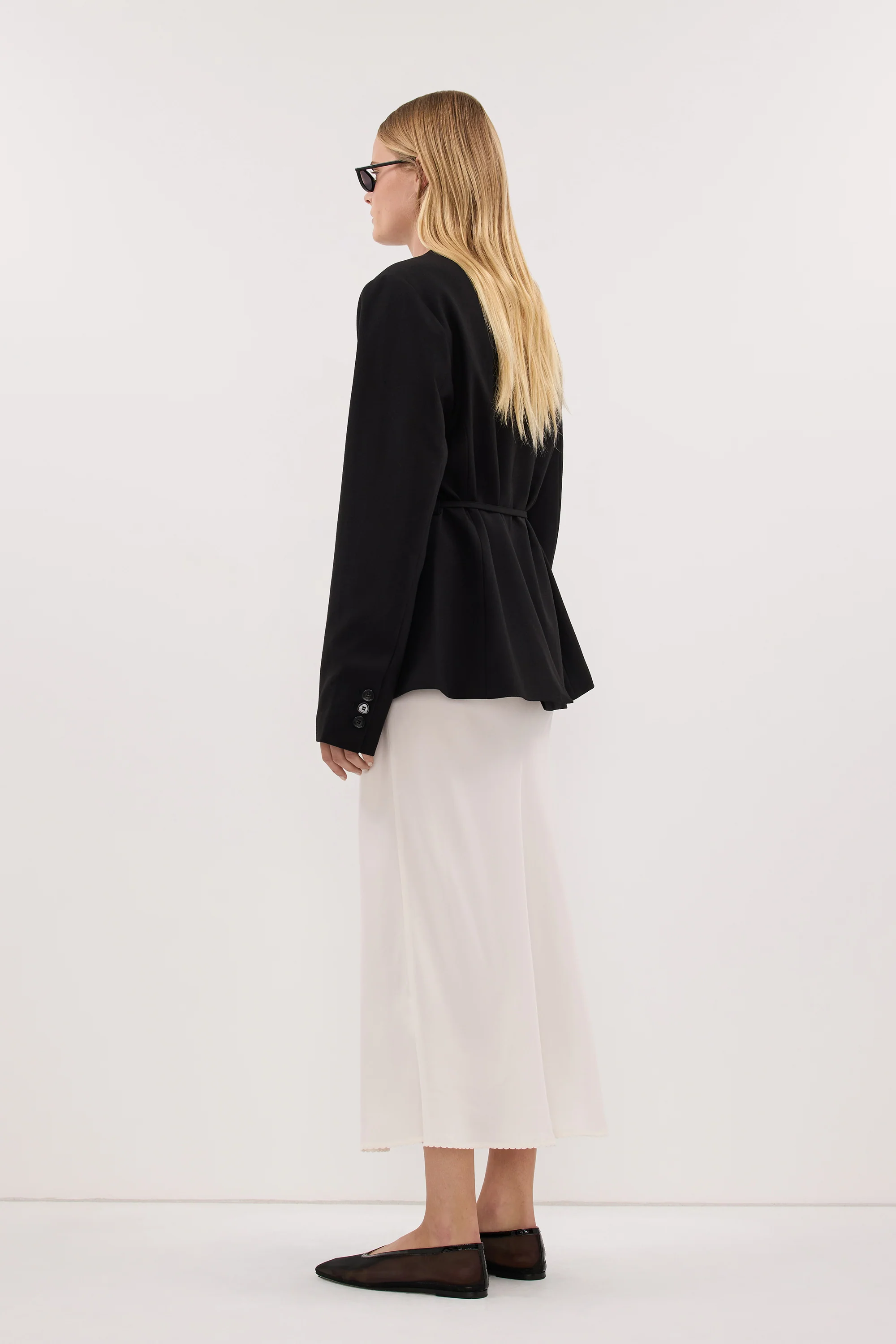 ARELIA WHITE CUPRO MIDI SKIRT - Image 4