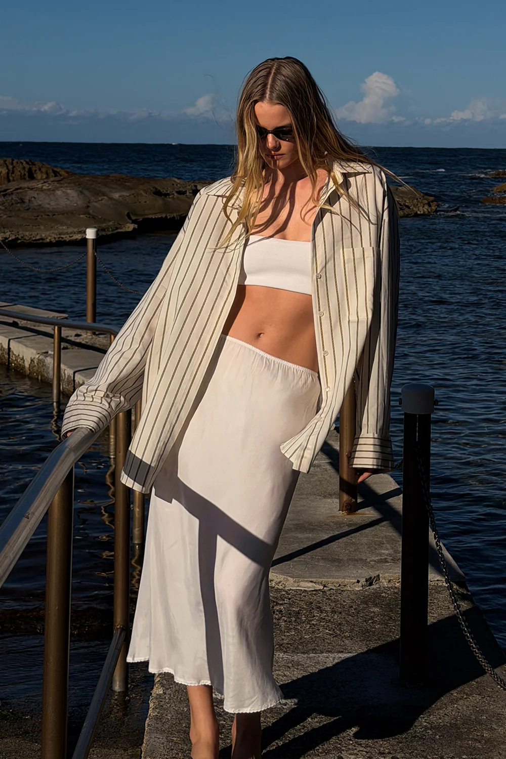ARELIA WHITE CUPRO MIDI SKIRT - Image 6