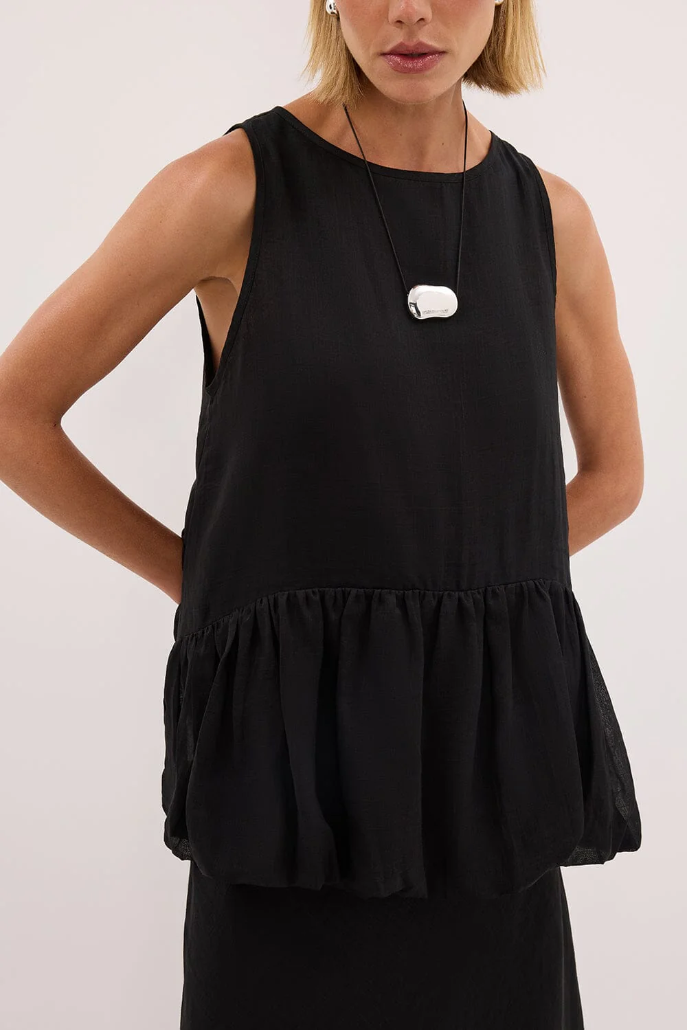 ARLO BLACK RAMIE DROP WAIST TOP - Image 4