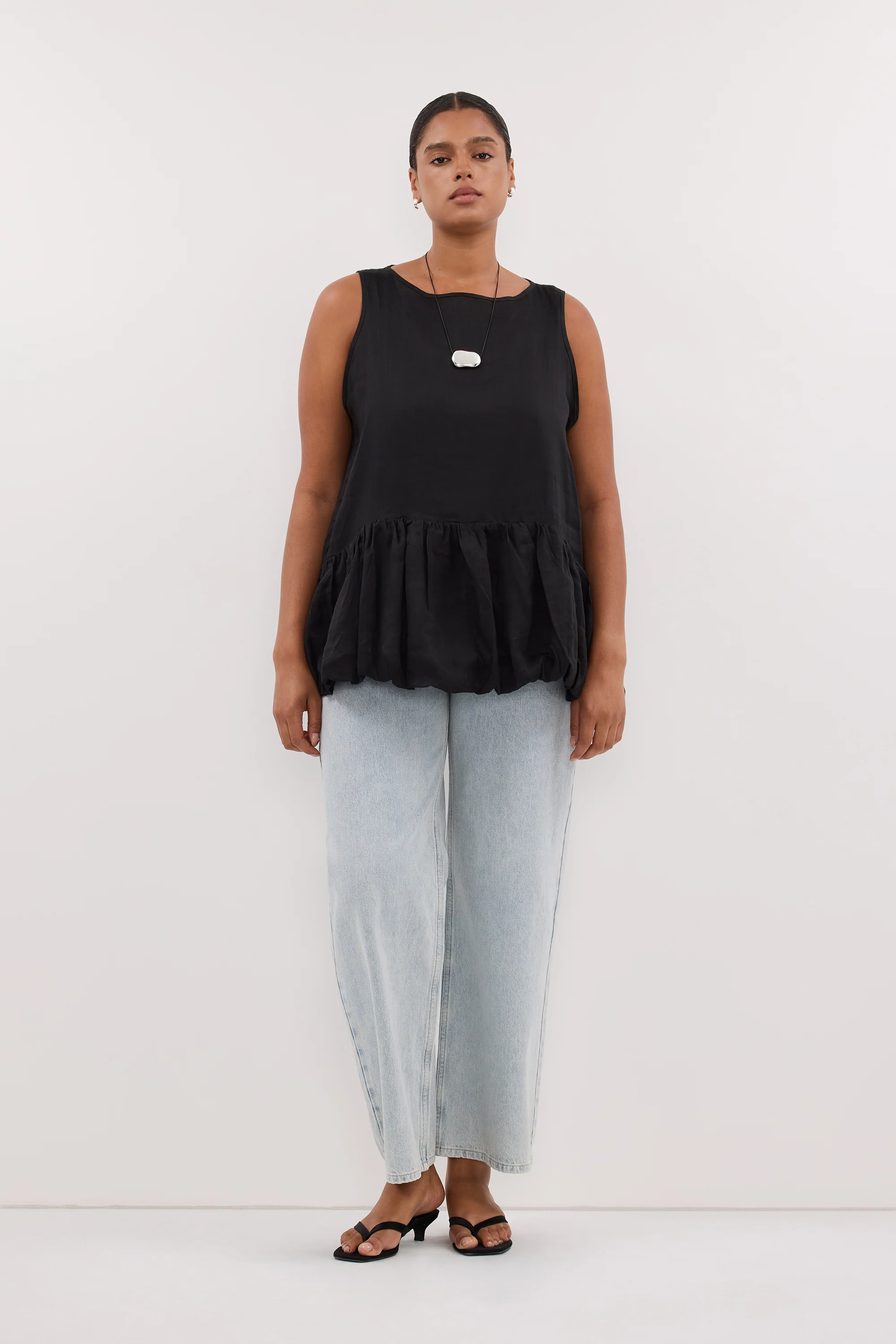 ARLO BLACK RAMIE DROP WAIST TOP - Image 5