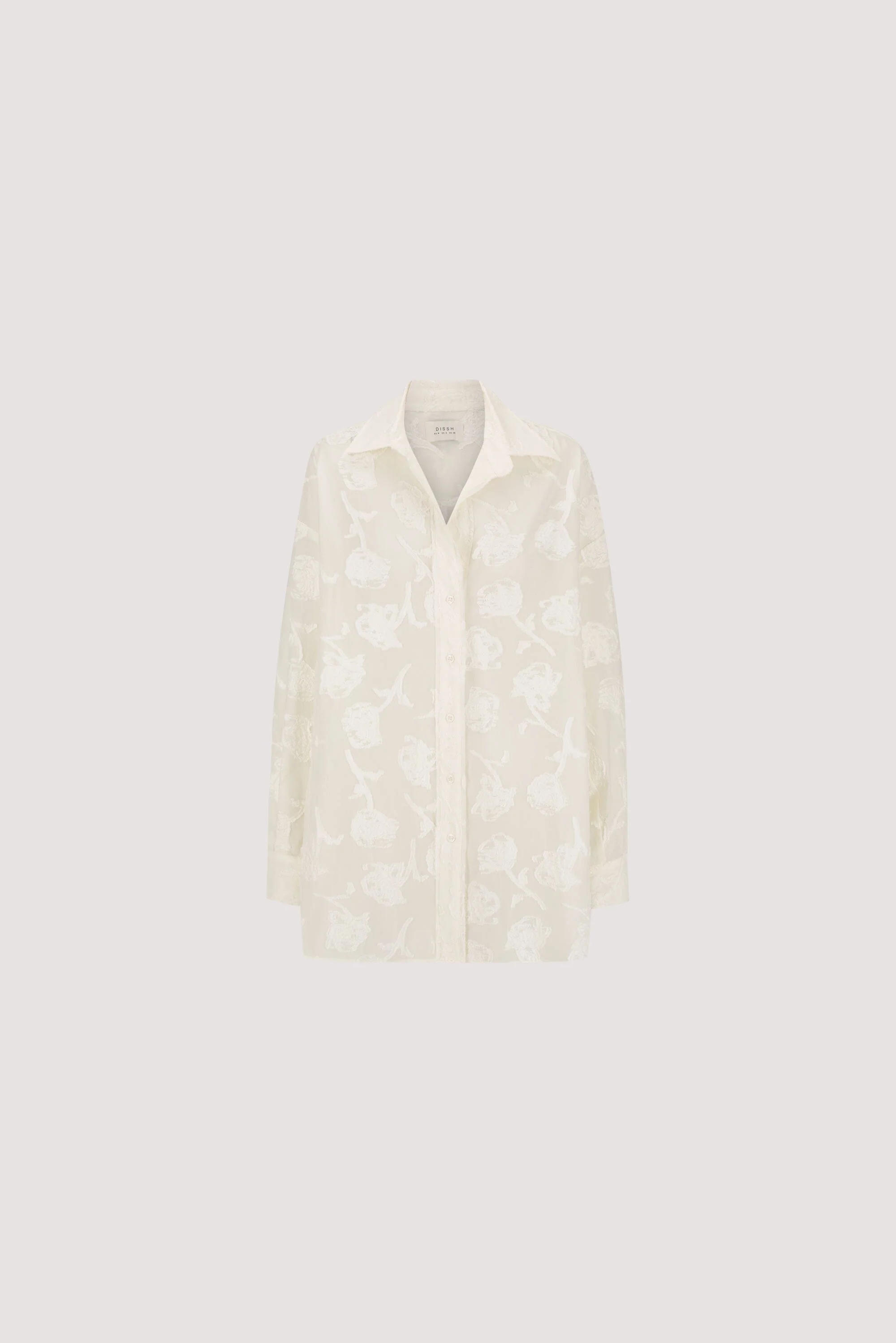 AZALEA OFF WHITE JACQUARD LONG SLEEVE SHIRT - Image 7
