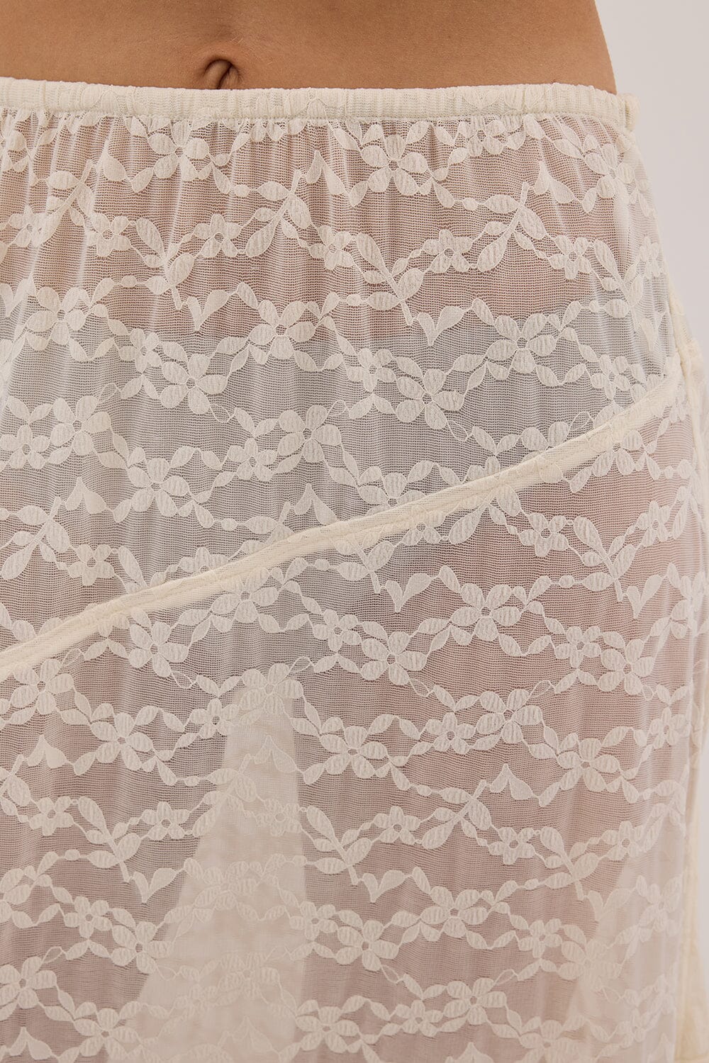 BELLE CREAM LACE MAXI SKIRT - Image 5