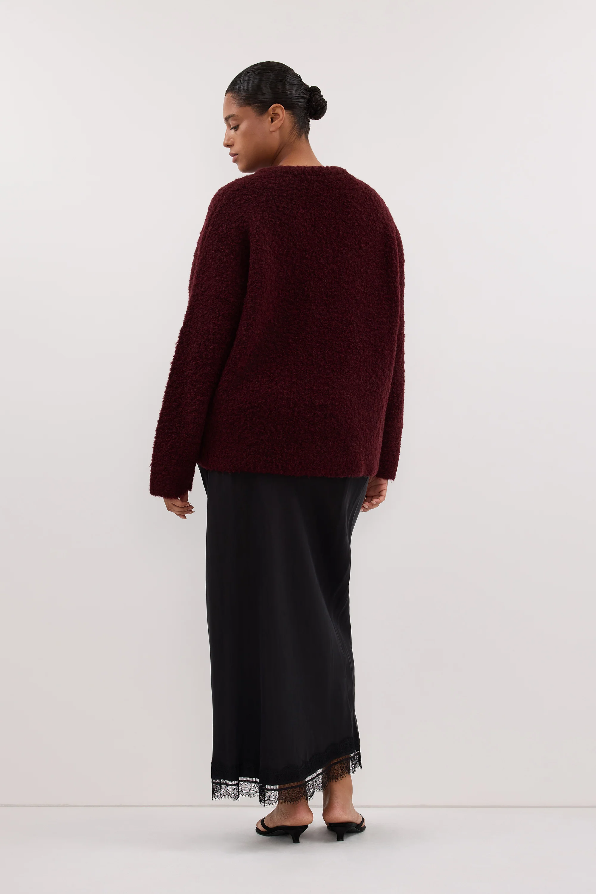 BILLIE WINE TEXTURED KNIT JUMPER - Image 6