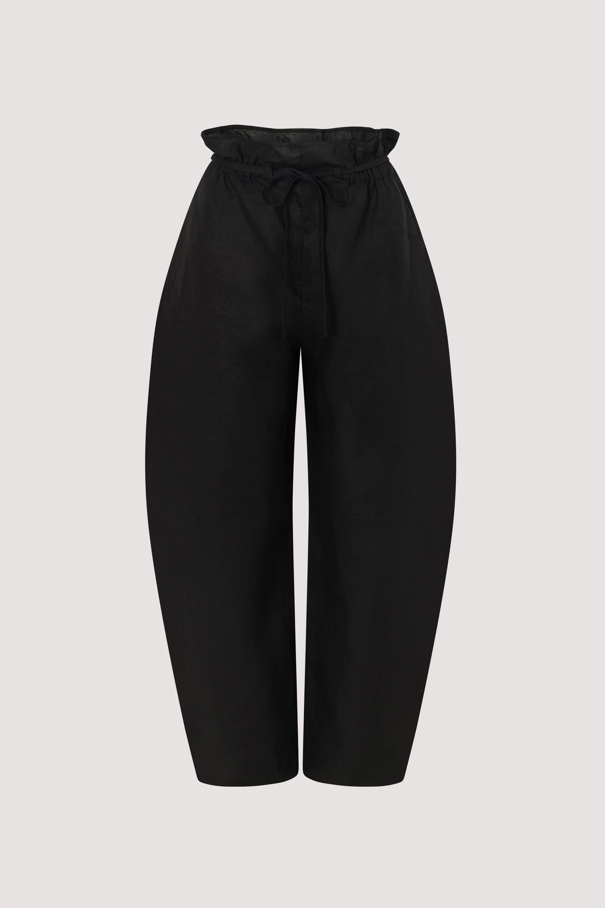BLAISE BLACK LINEN PAPERBAG PANT - Image 6