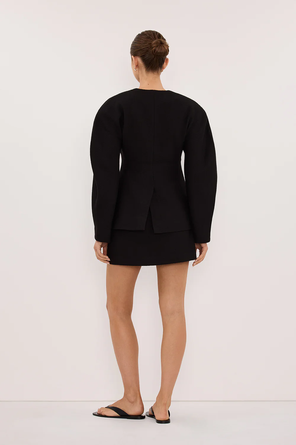 BOBBI BLACK BOUCLE COCOON BLAZER - Image 4