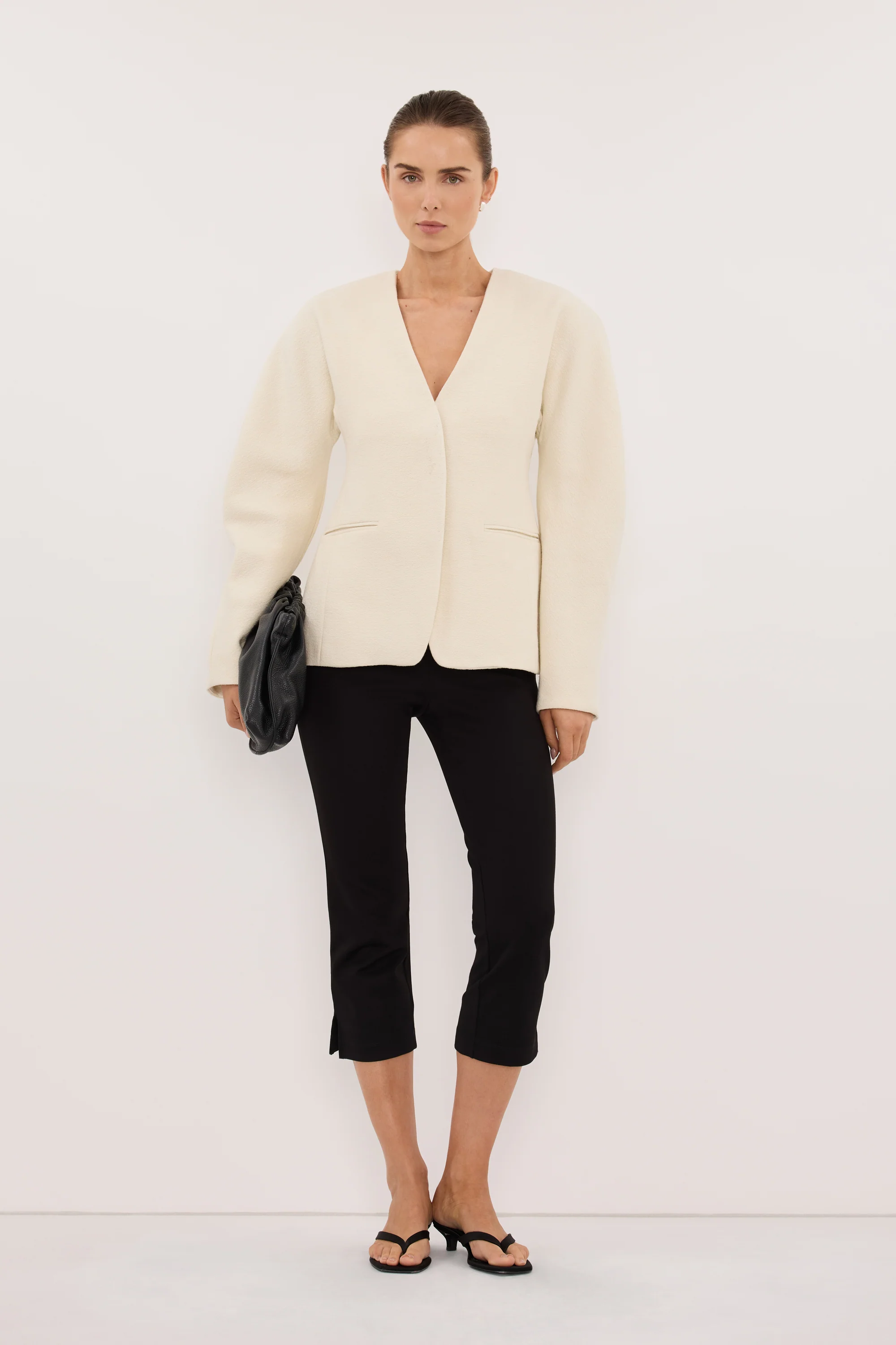 BOBBI CREAM BOUCLE COCOON BLAZER