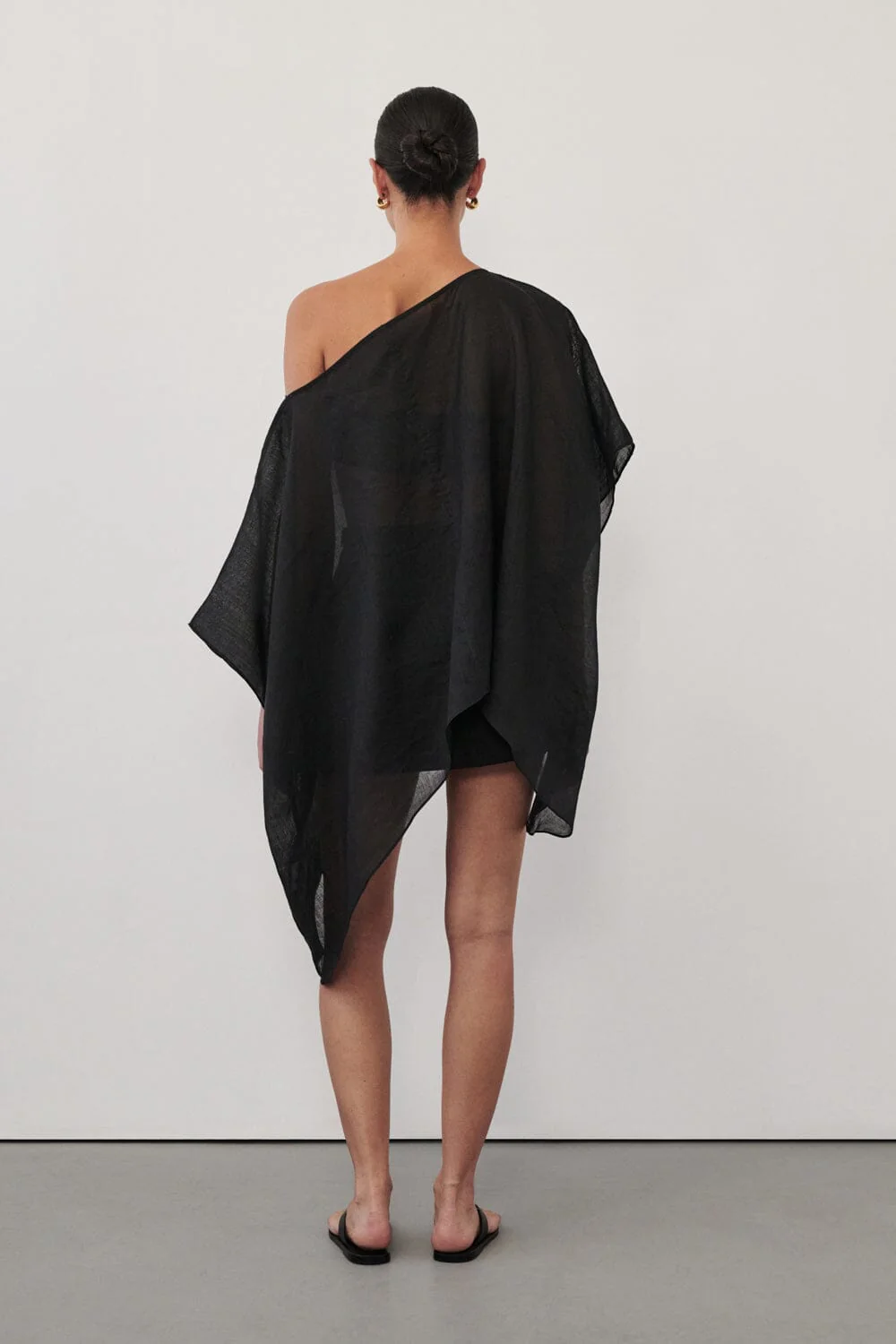 BRIANNE BLACK BATWING RAMIE TOP - Image 3