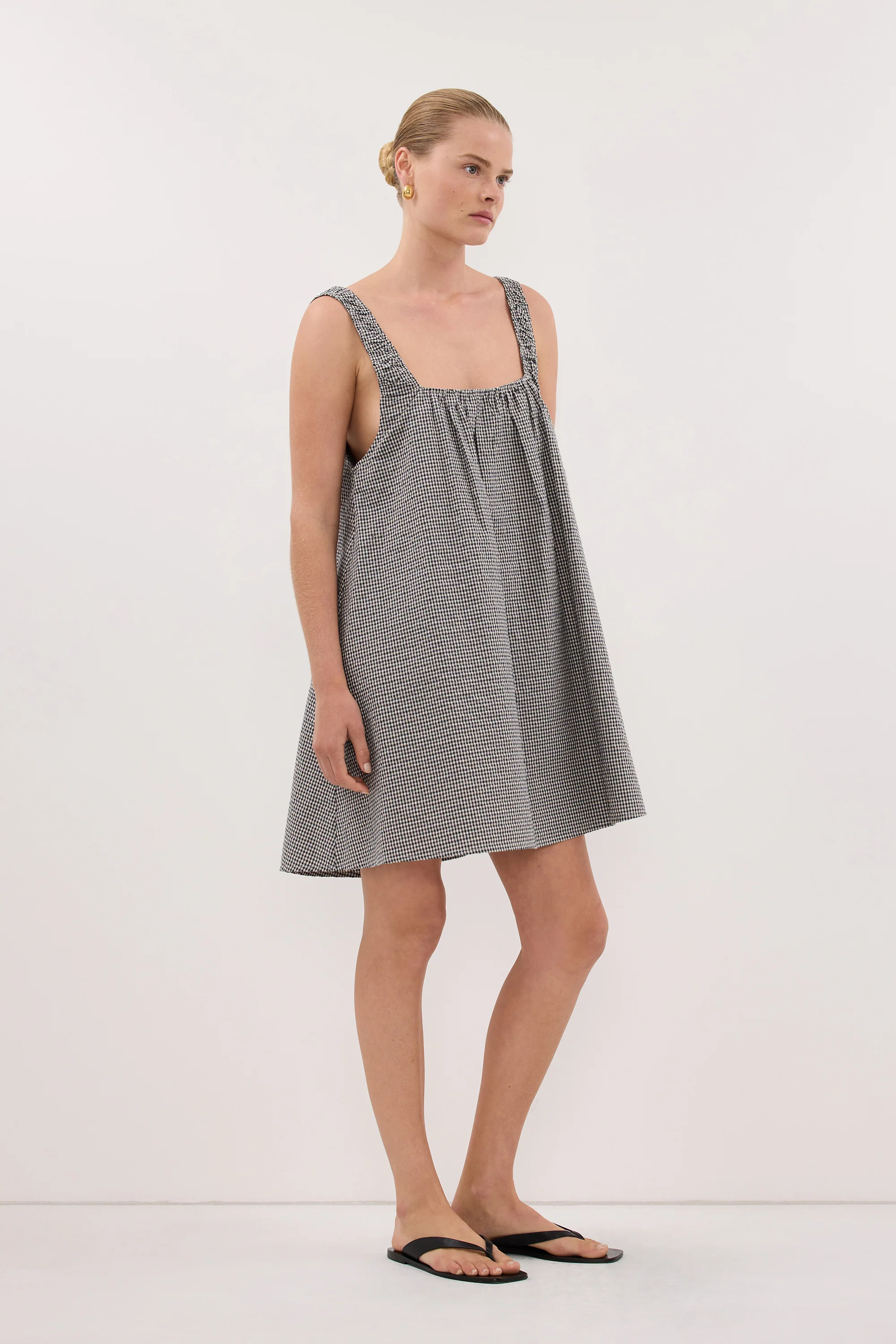 BRIONA GINGHAM COTTON MINI DRESS - Image 3