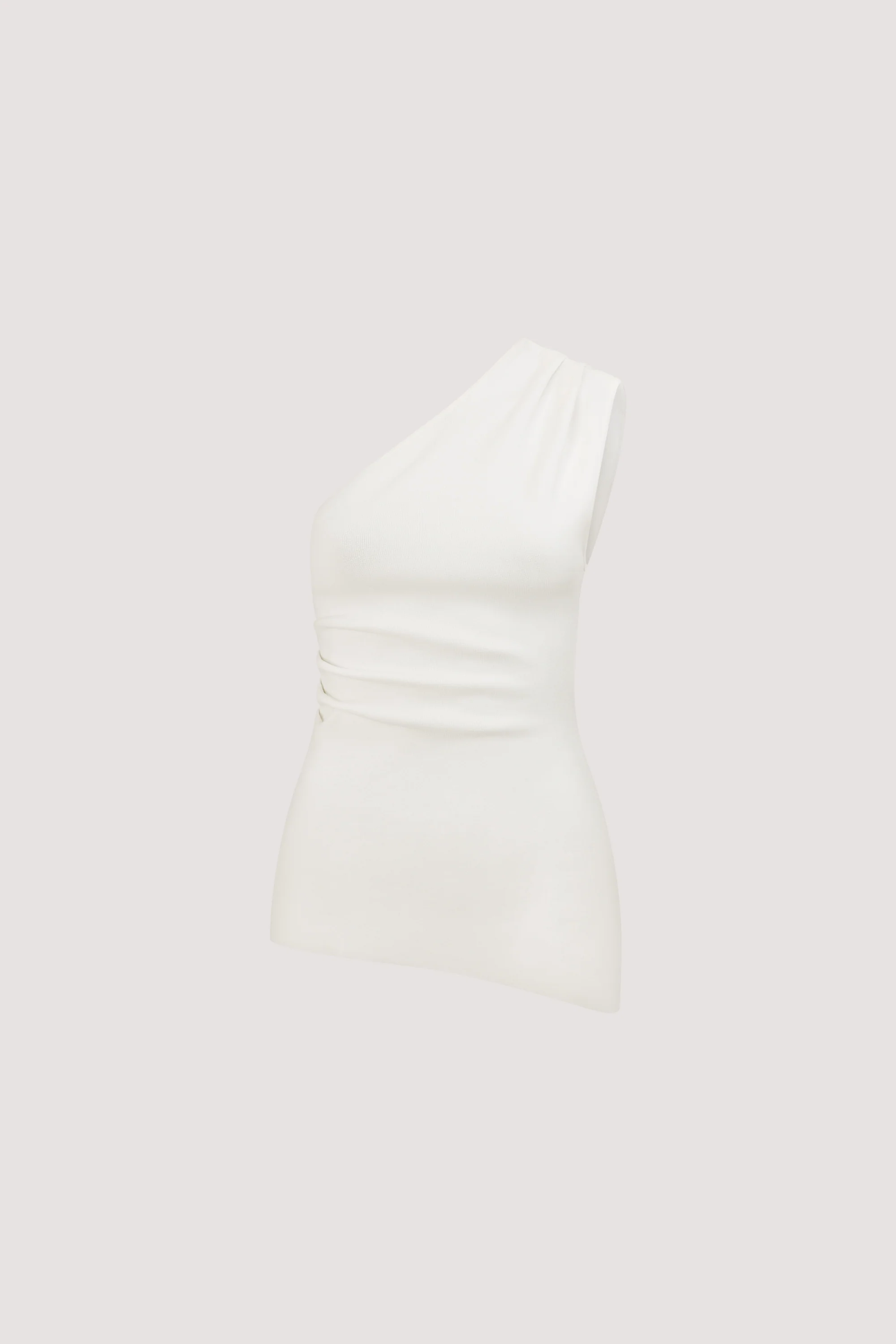 BRYNN OFF WHITE ONE SHOULDER KNIT TOP - Image 5