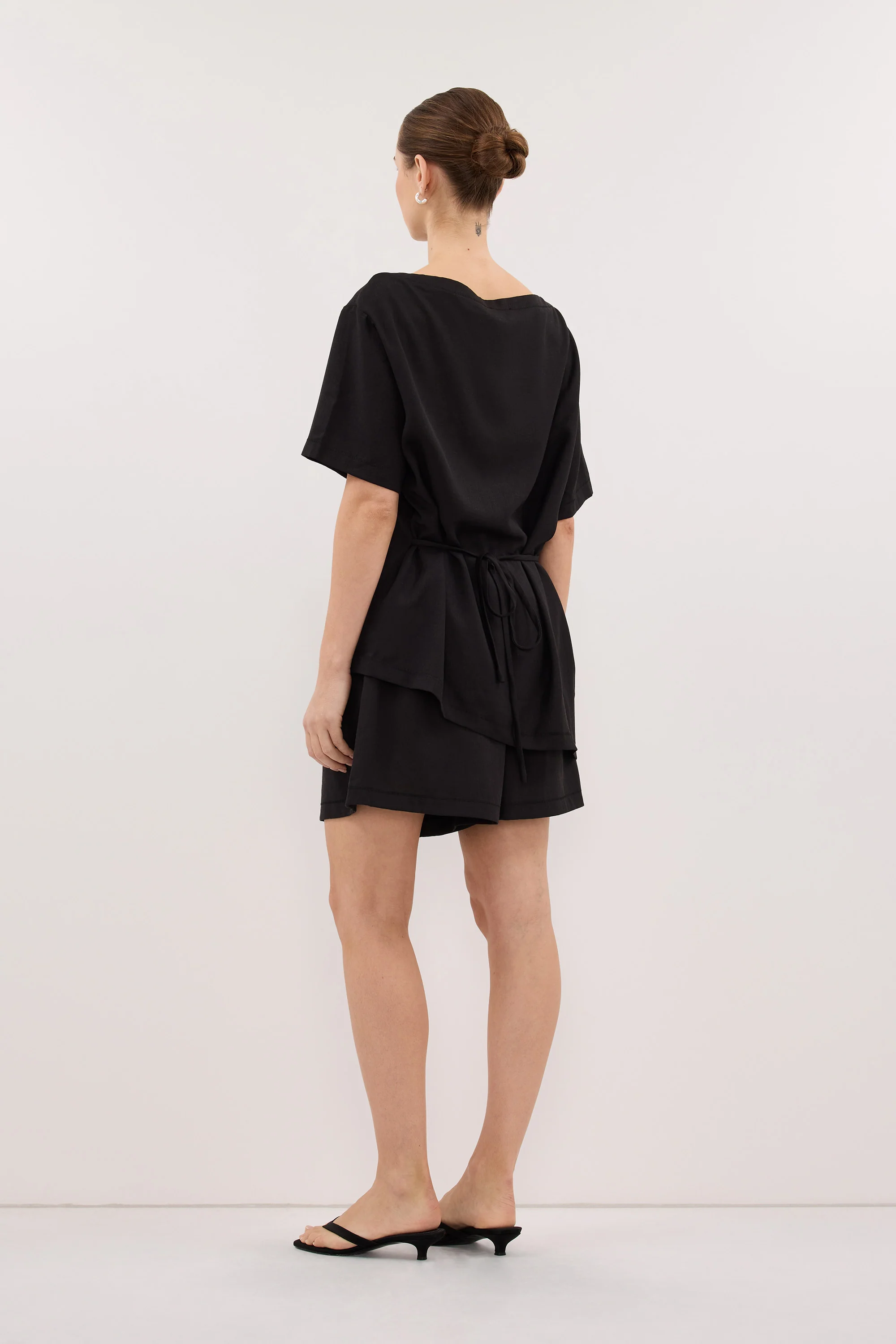 CALIA BLACK DRAWSTRING BERMUDA SHORT - Image 4
