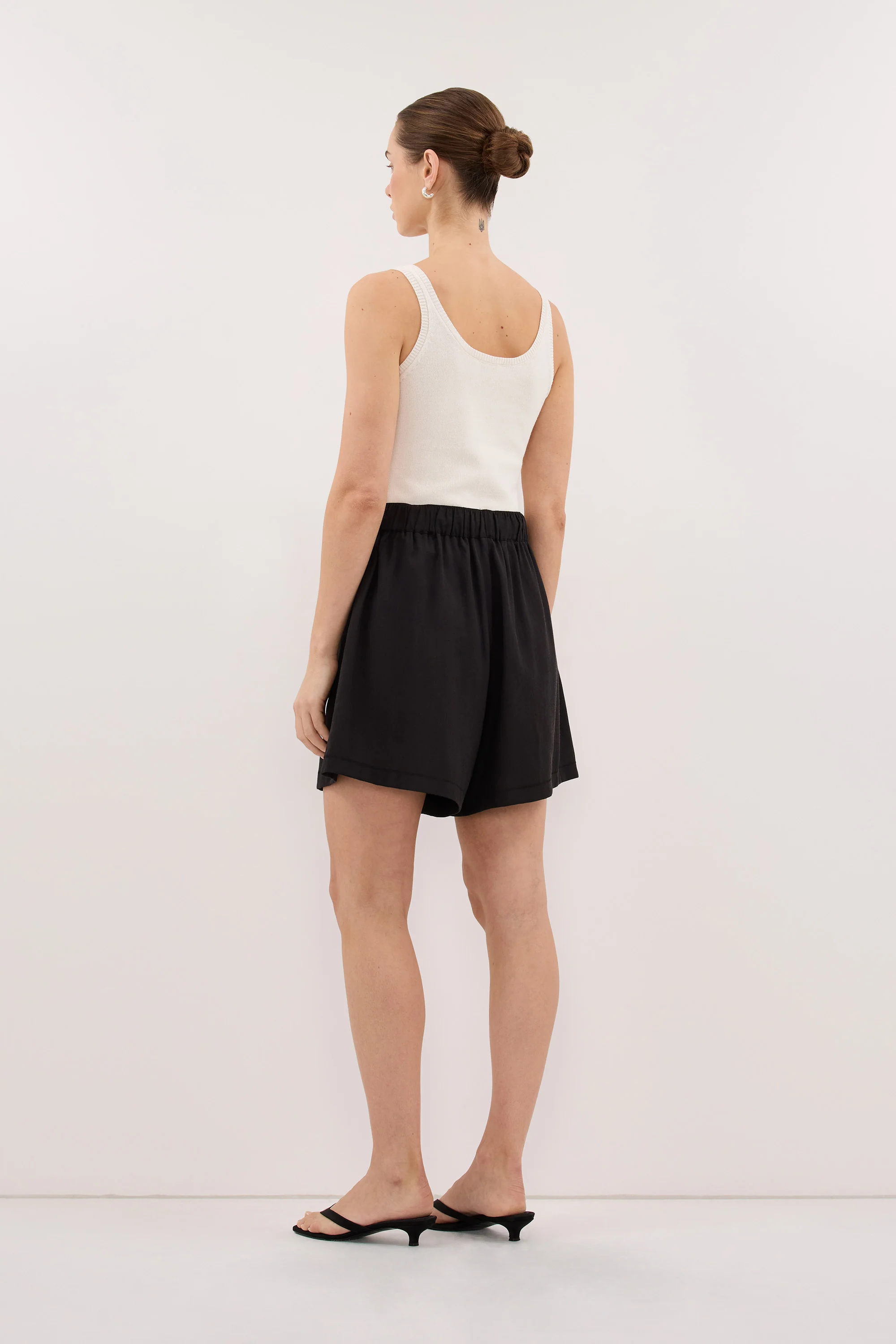 CALIA BLACK DRAWSTRING BERMUDA SHORT - Image 7