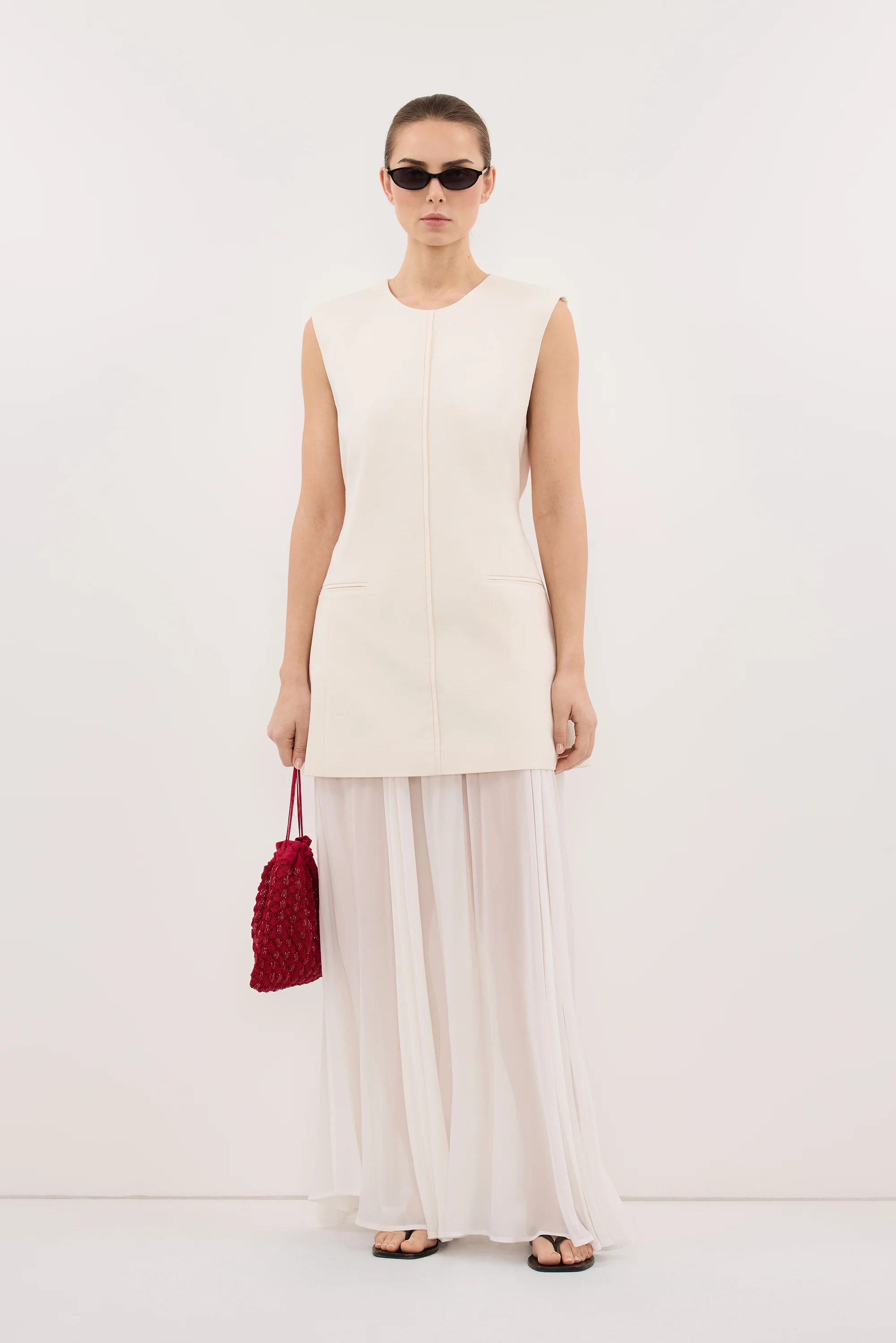 CAMILLE CREAM TWILL MINI DRESS - Image 3
