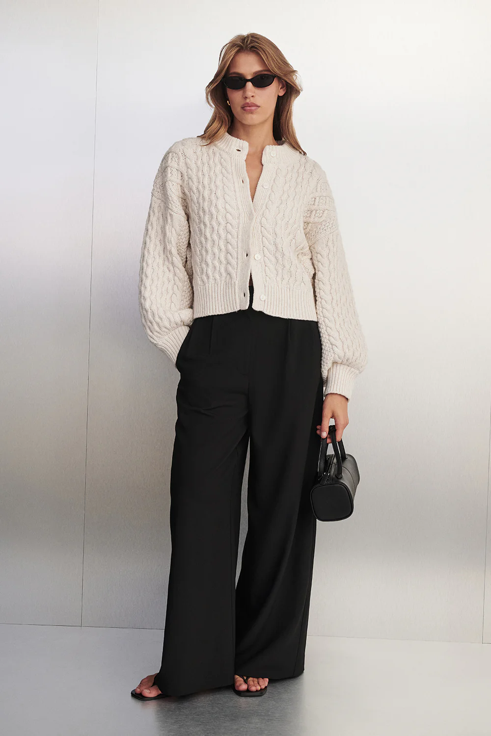 CARMEN IVORY CABLE KNIT CARDIGAN - Image 6