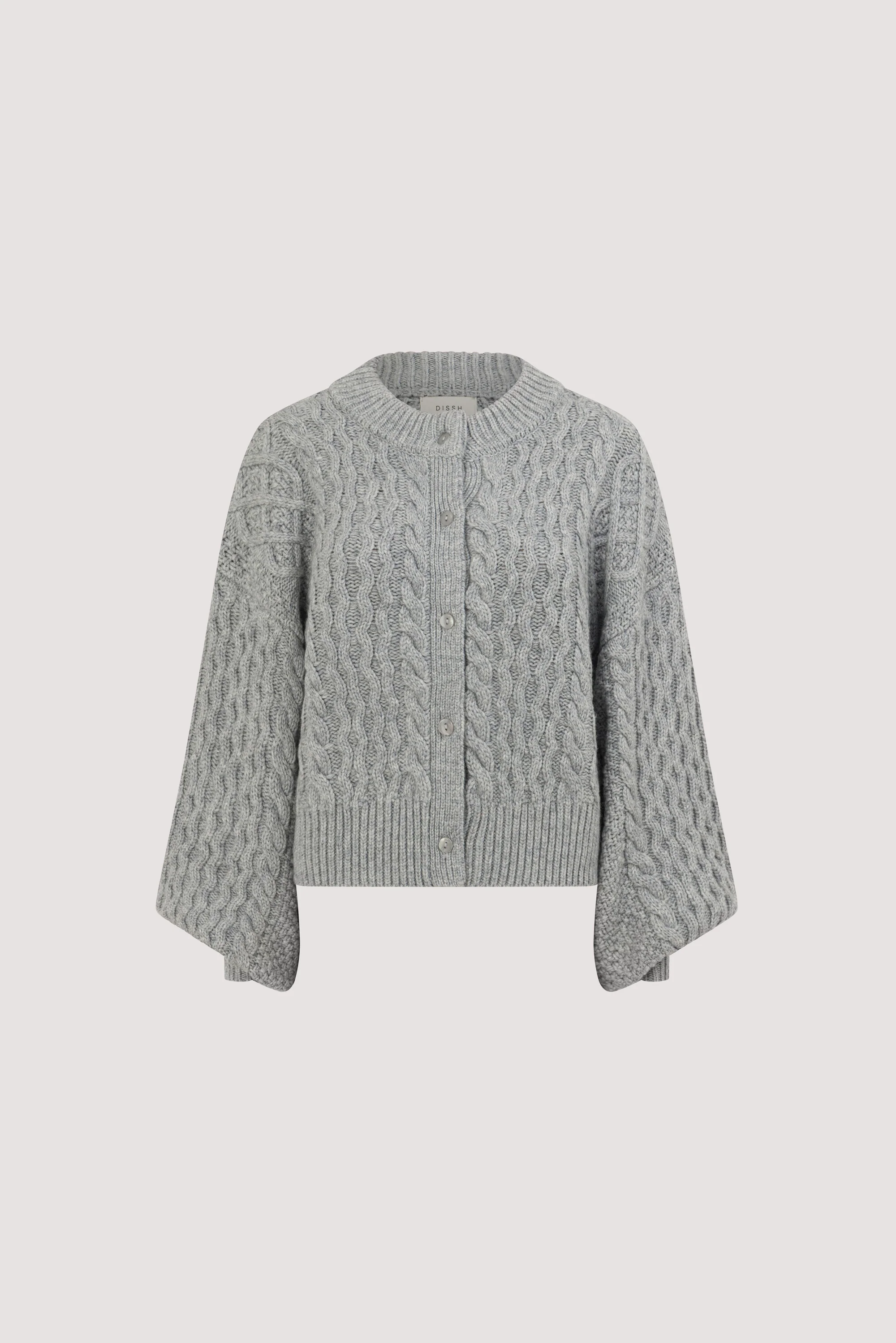 CARMEN SILVER CABLE KNIT CARDIGAN - Image 7