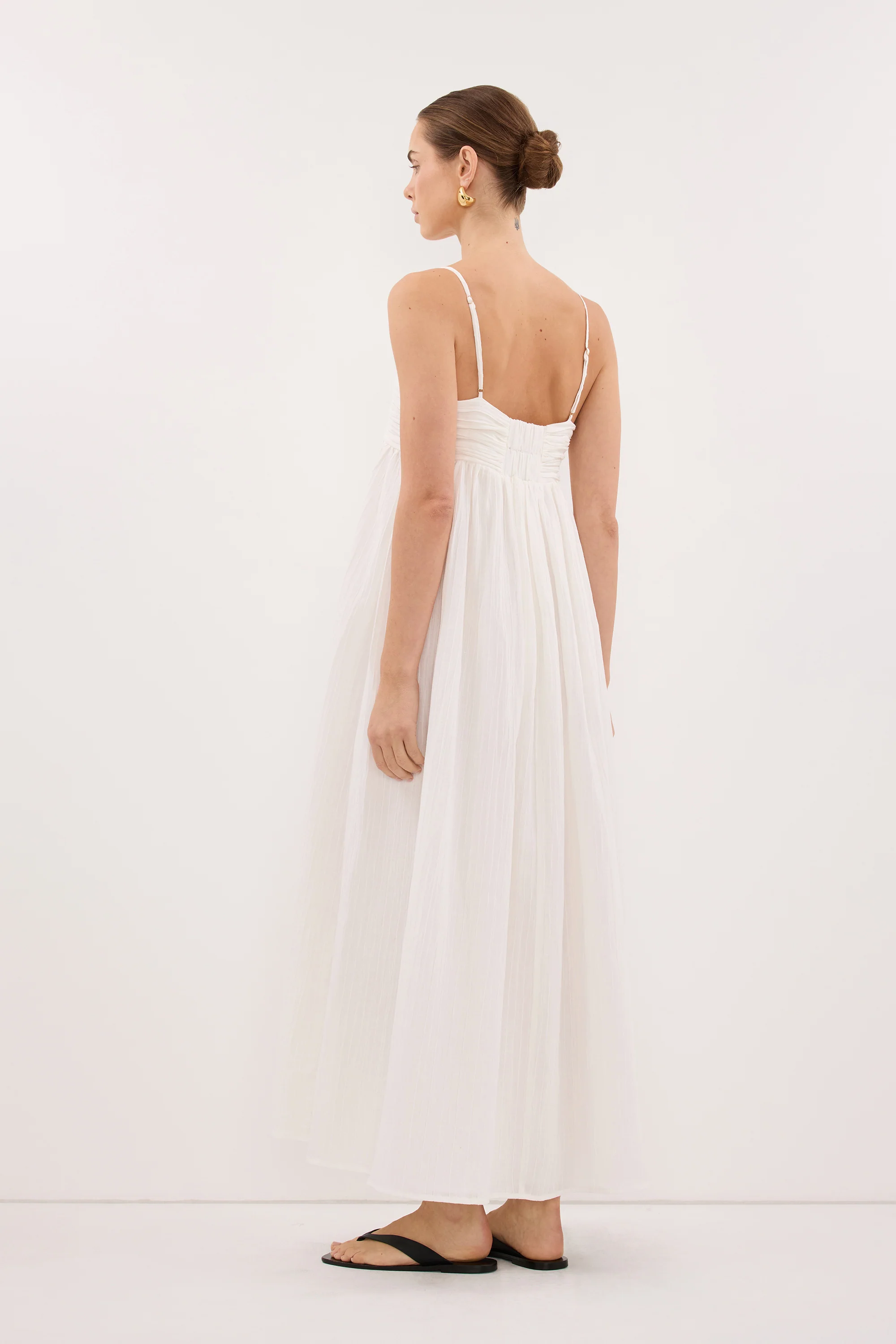 CASEY IVORY CRINKLE RAMIE MIDI DRESS - Image 5