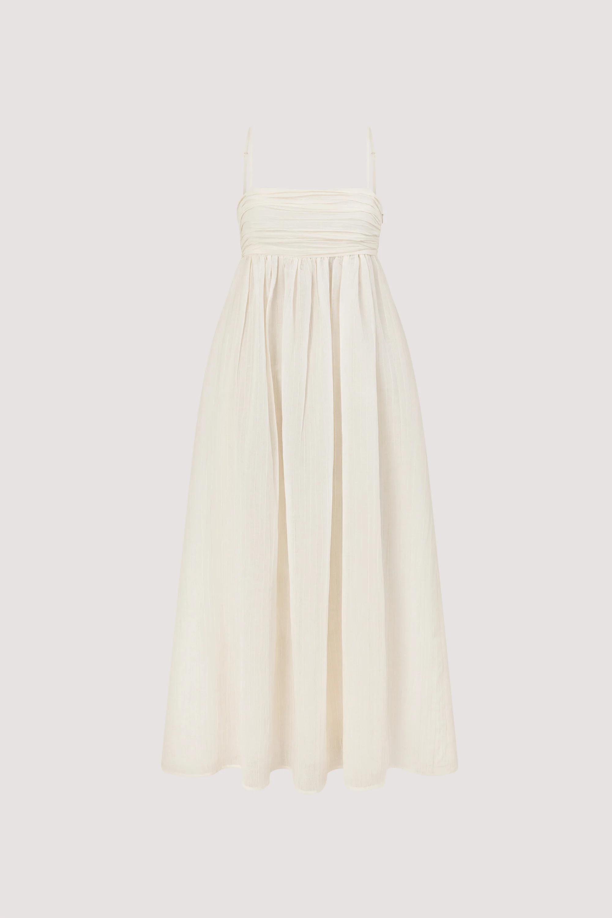 CASEY IVORY CRINKLE RAMIE MIDI DRESS - Image 7