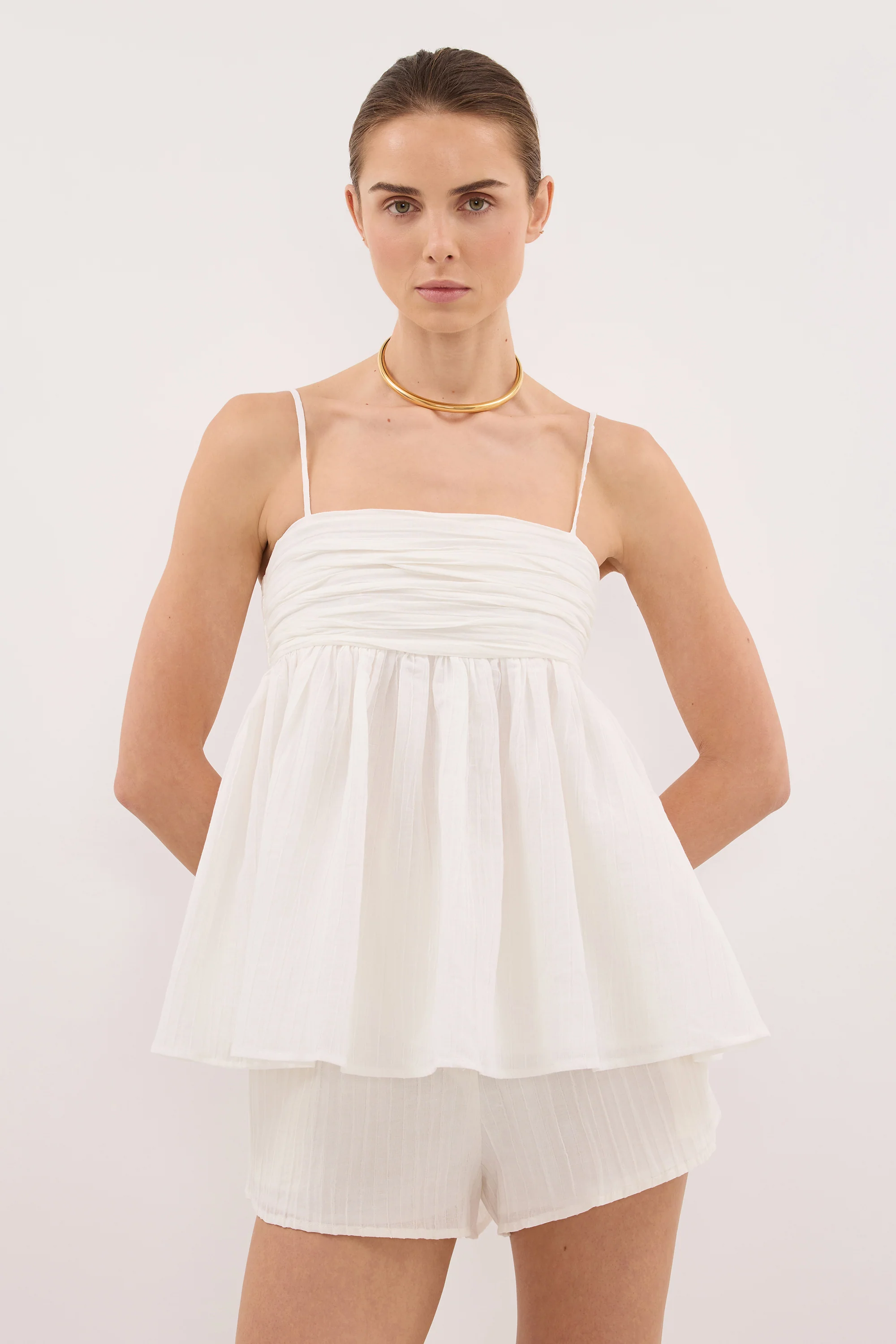 CASEY IVORY CRINKLE RAMIE SHORT - Image 5