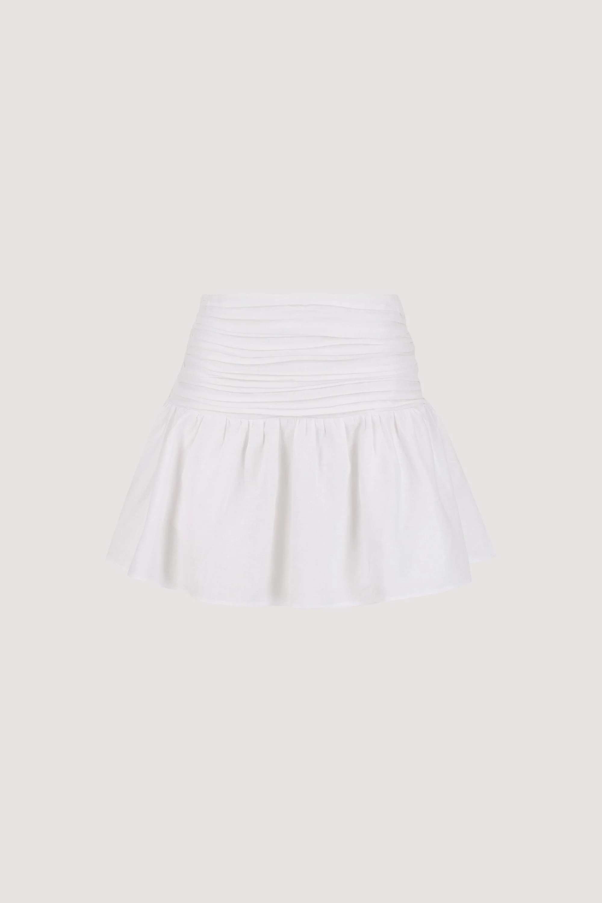CATANIA WHITE LINEN MINI SKIRT - Image 10