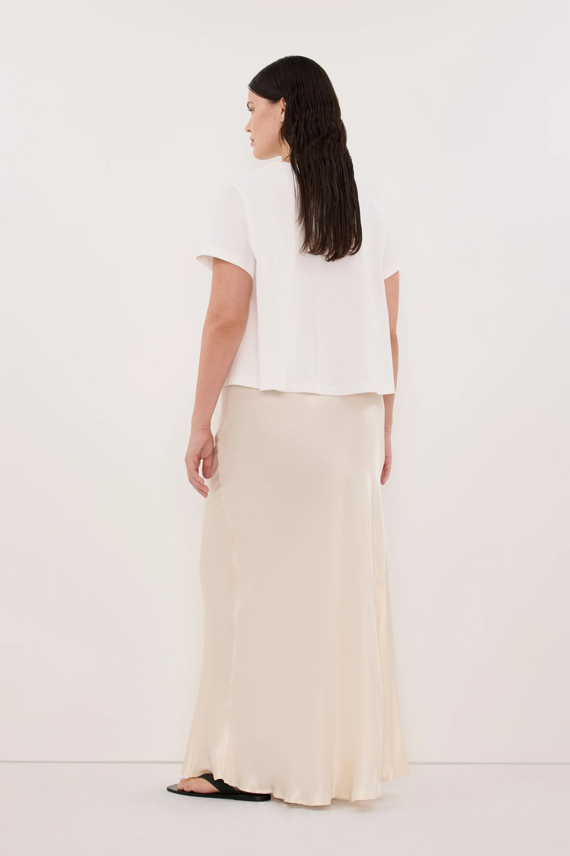 CHARLI CREAM SATIN MAXI SKIRT - Image 6