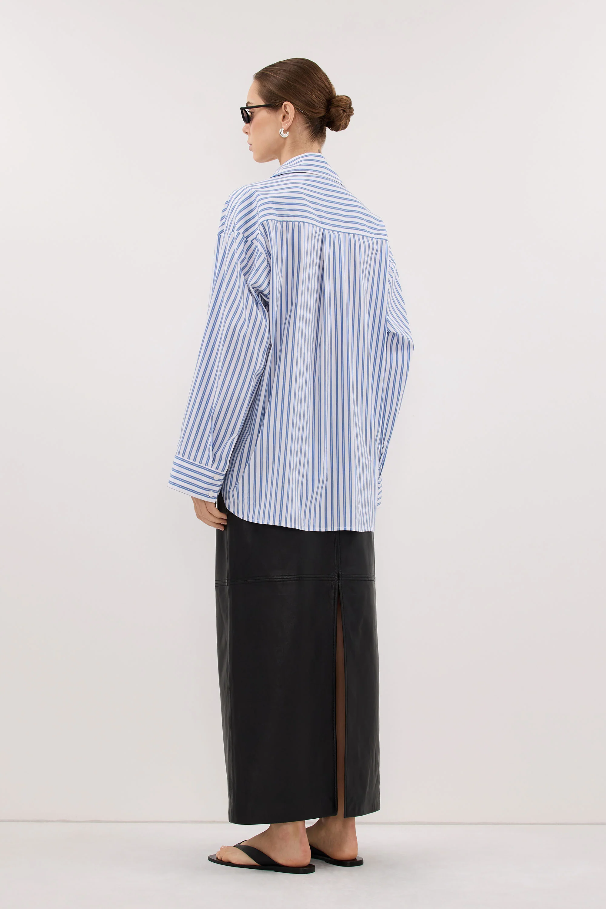 COOPER BLACK LEATHER MIDI SKIRT - Image 8
