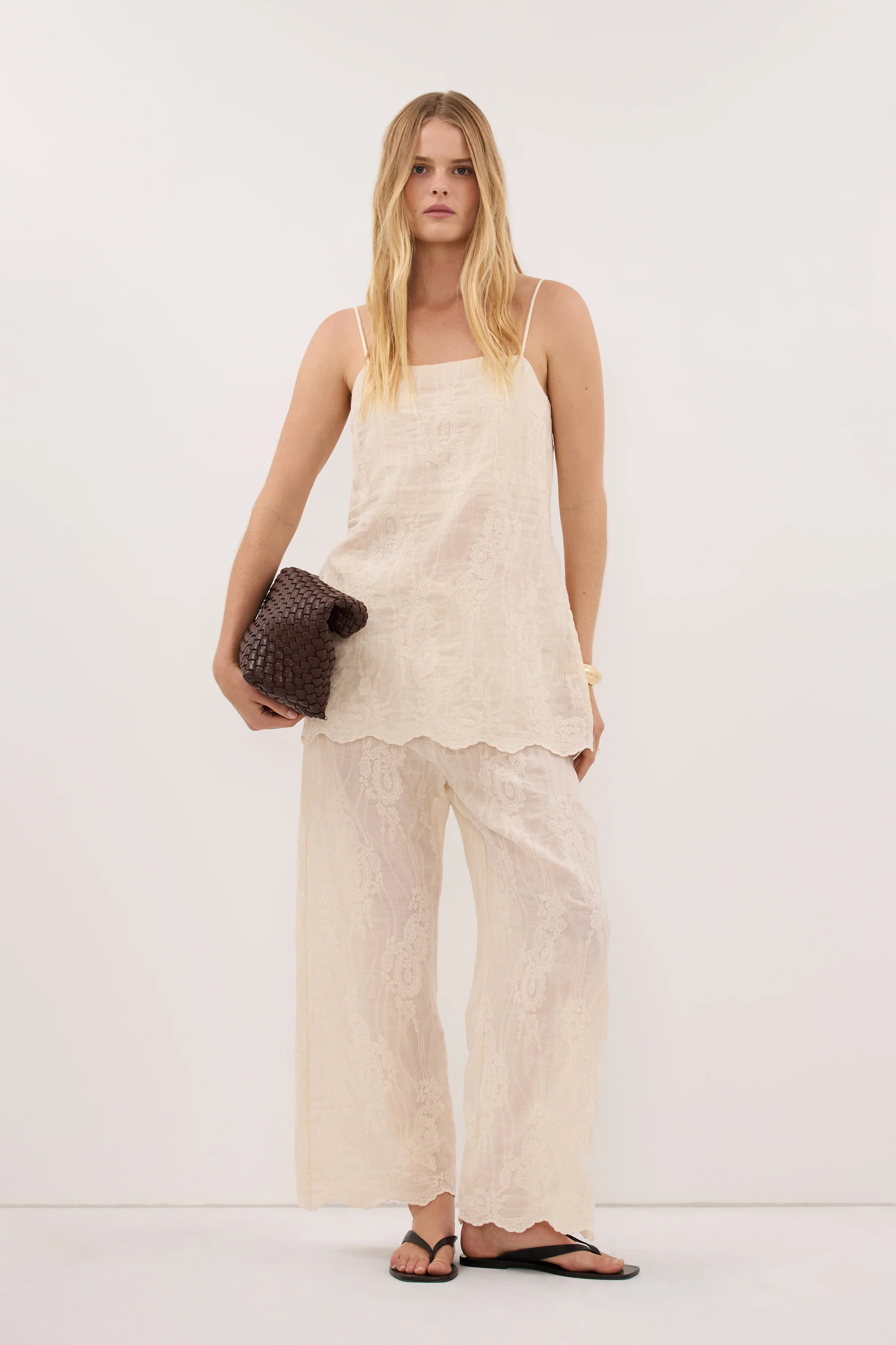 CORDELIA SANDSTONE CROPPED RAMIE PANT - Image 3