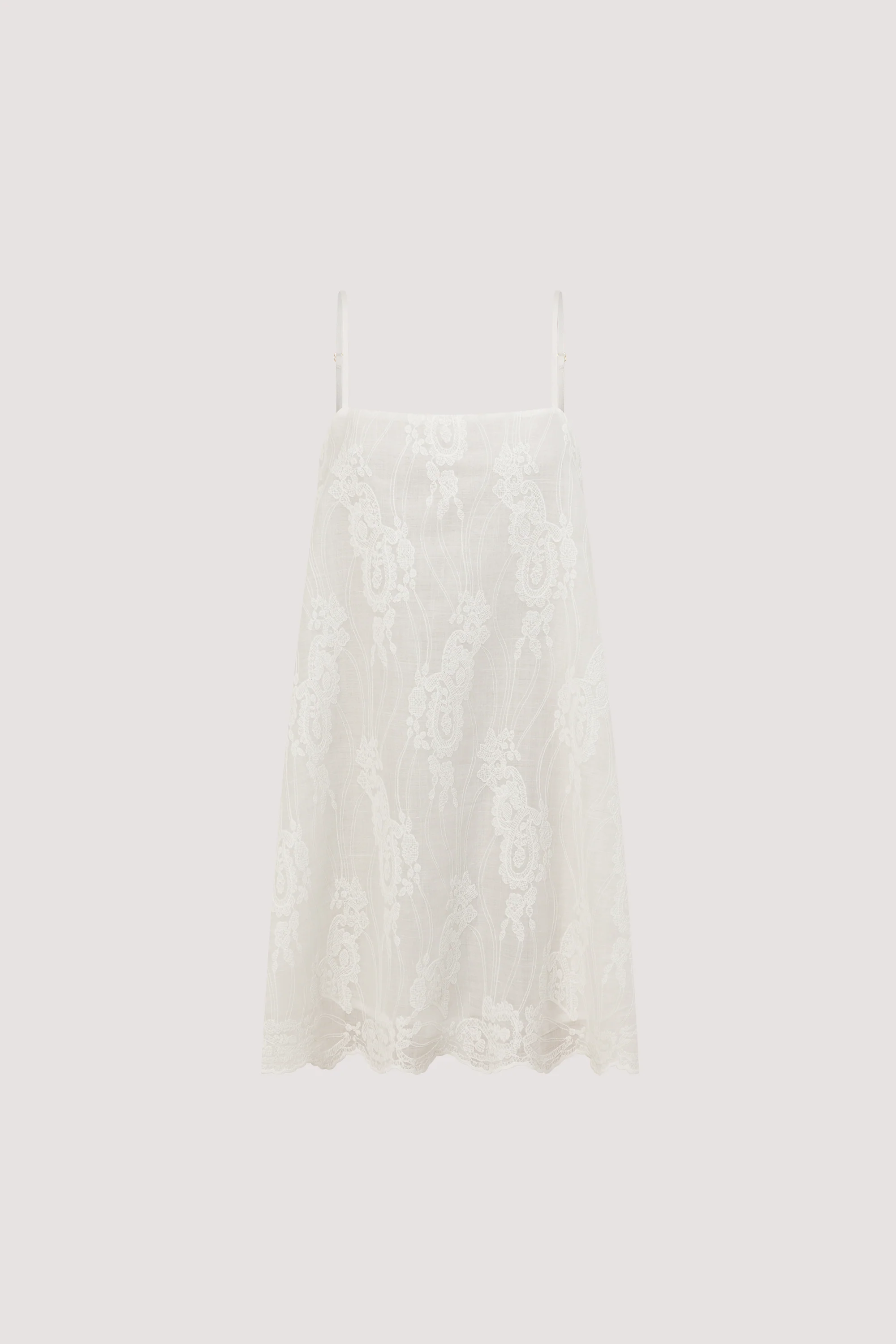 CORDELIA WHITE RAMIE MINI DRESS - Image 9