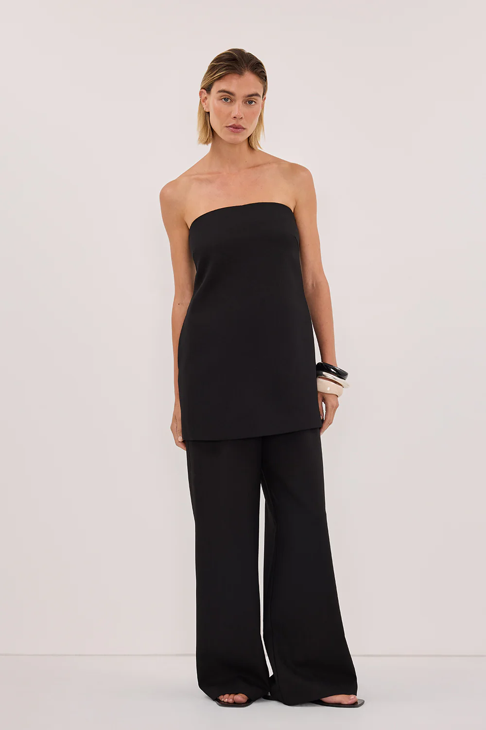 CYRUS BLACK STRAPLESS TUNIC TOP - Image 6