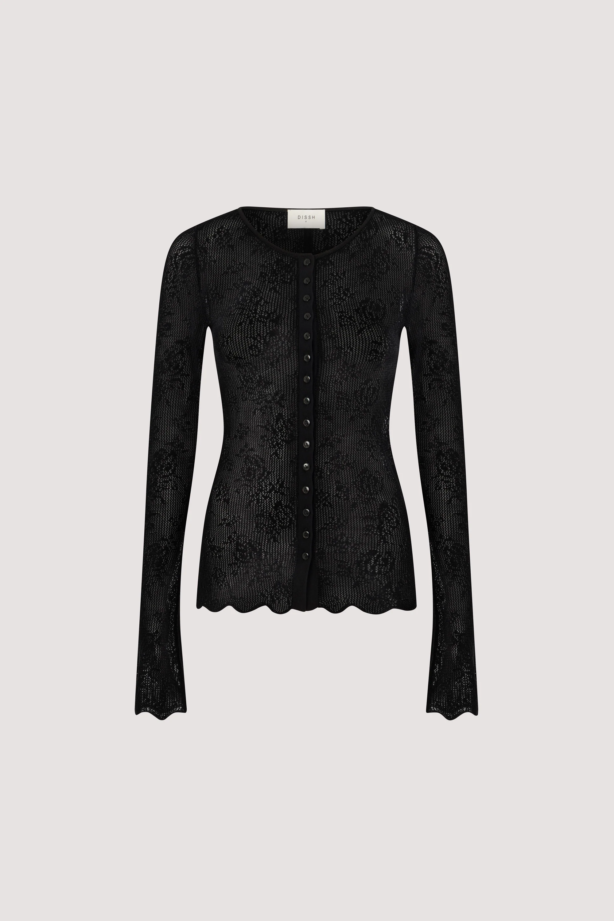 DELIA BLACK LACE BUTTON FRONT TOP - Image 9
