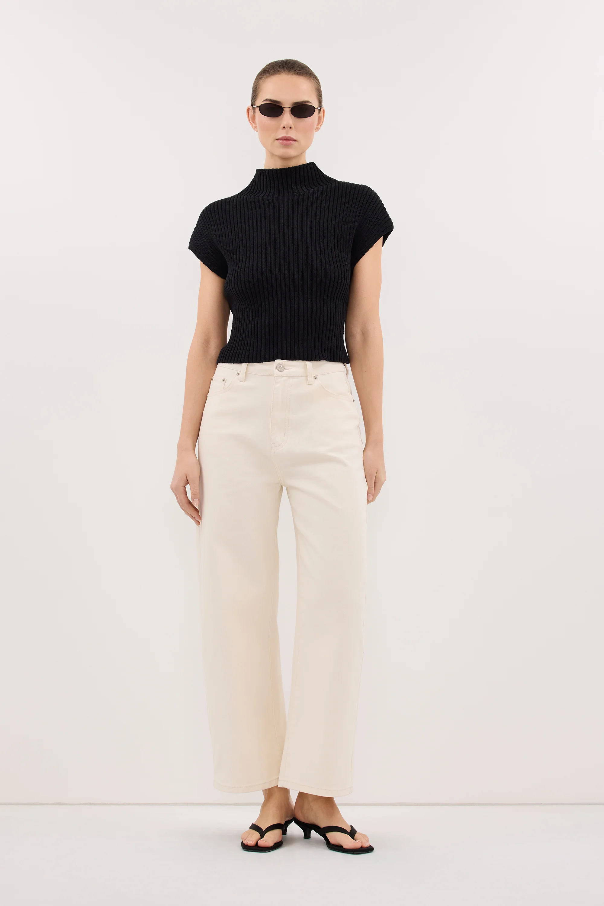 DELLA BLACK KNIT TOP