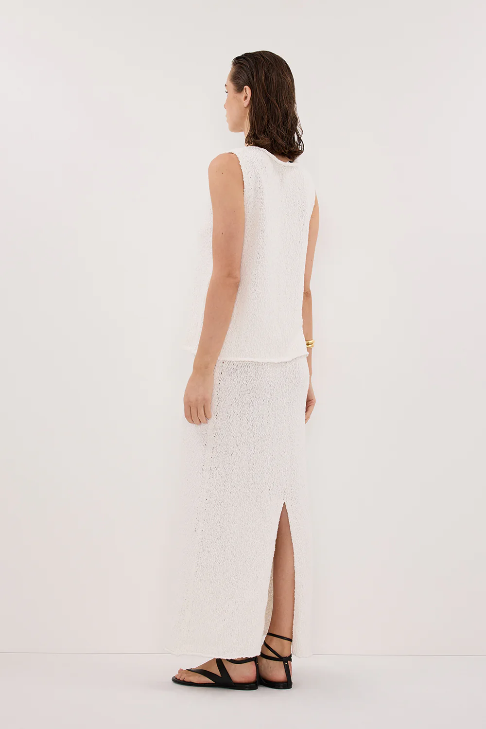 DINA OFF WHITE SLEEVELESS KNIT TOP - Image 7