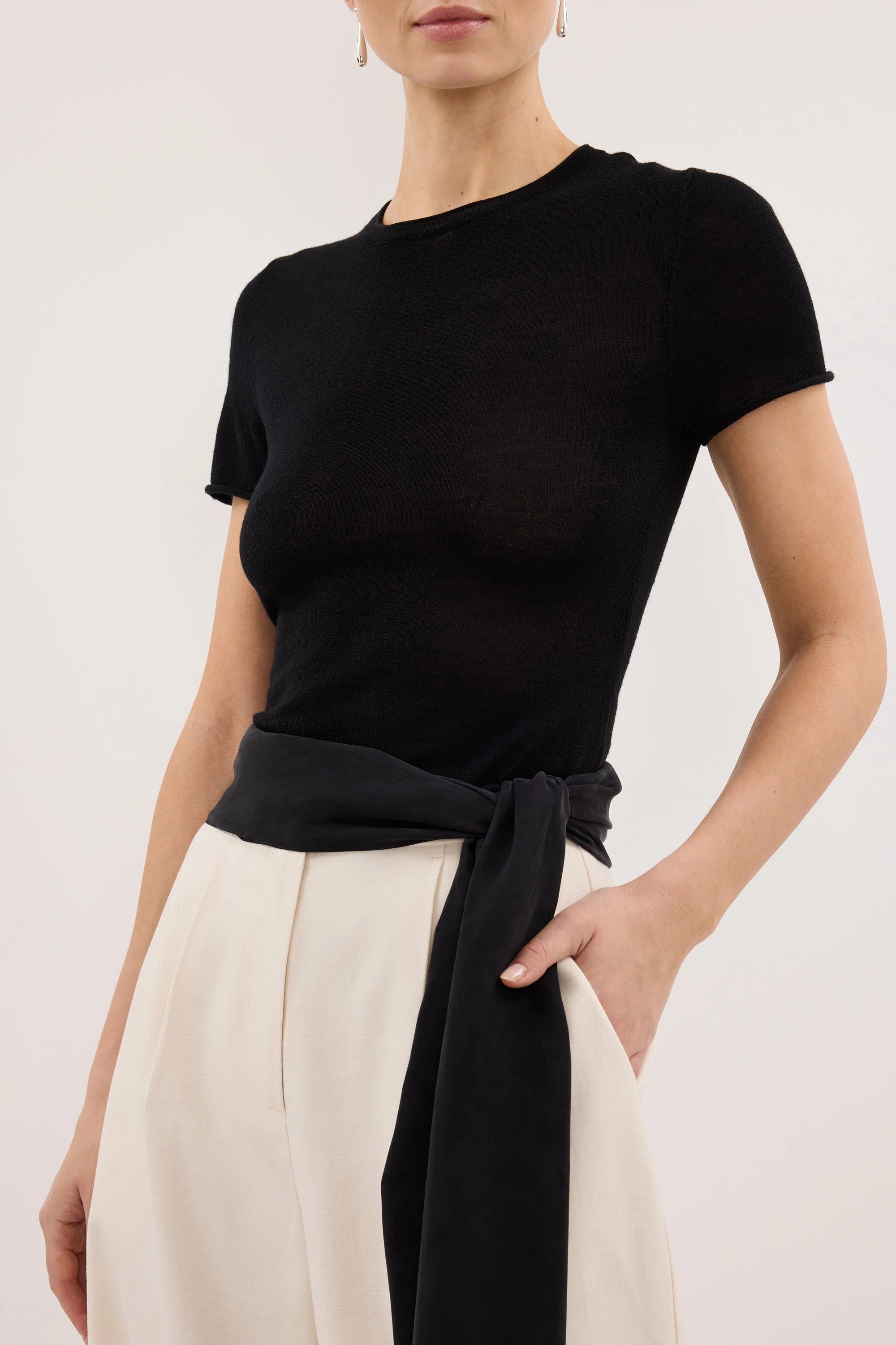 DUKE BLACK MERINO KNIT BABY TEE - Image 5