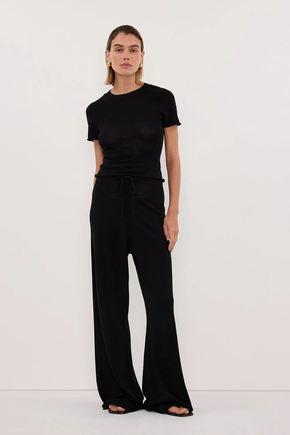 DUKE BLACK MERINO KNIT PANTS