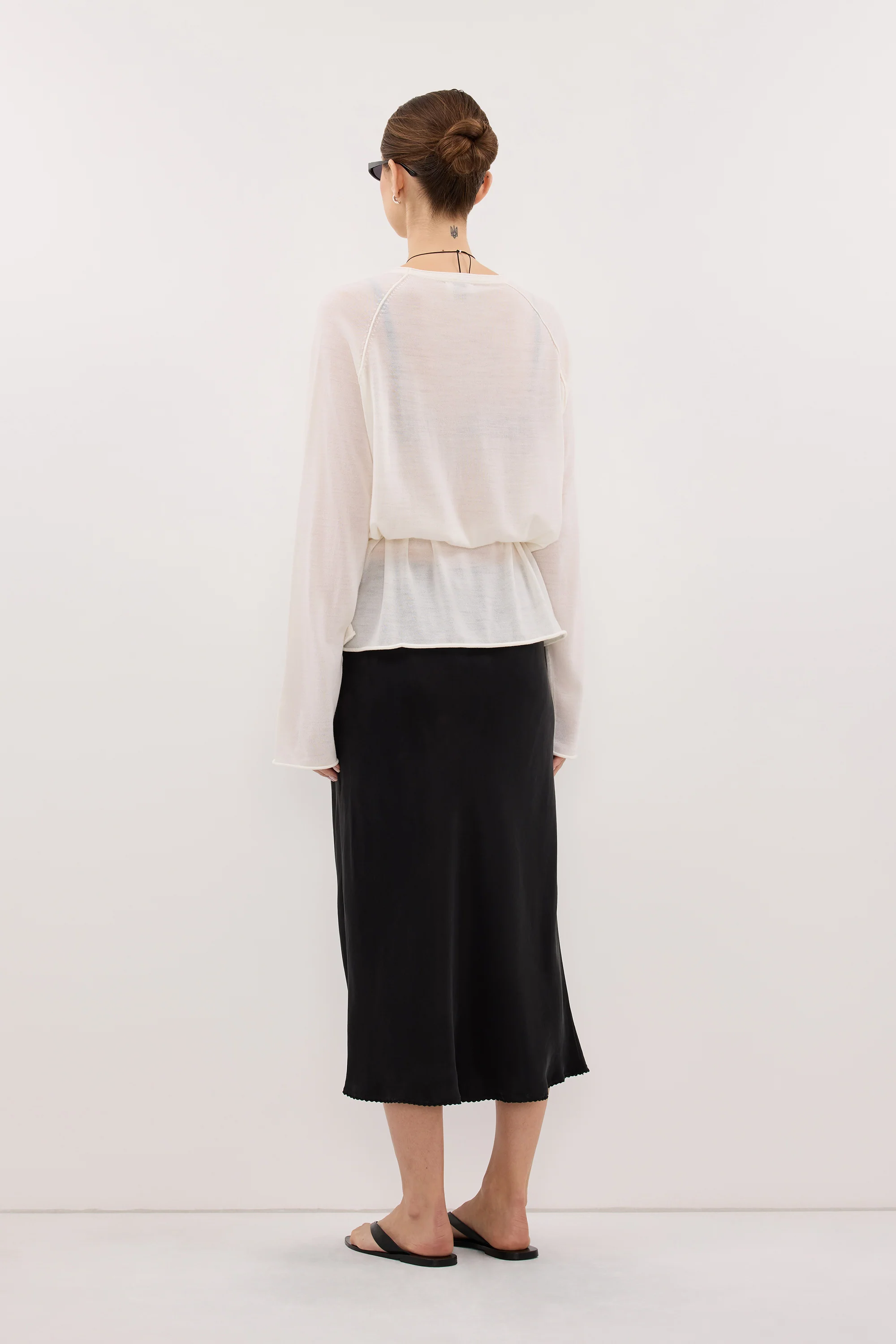 DUKE OFF WHITE TIE MERINO KNIT TOP - Image 5