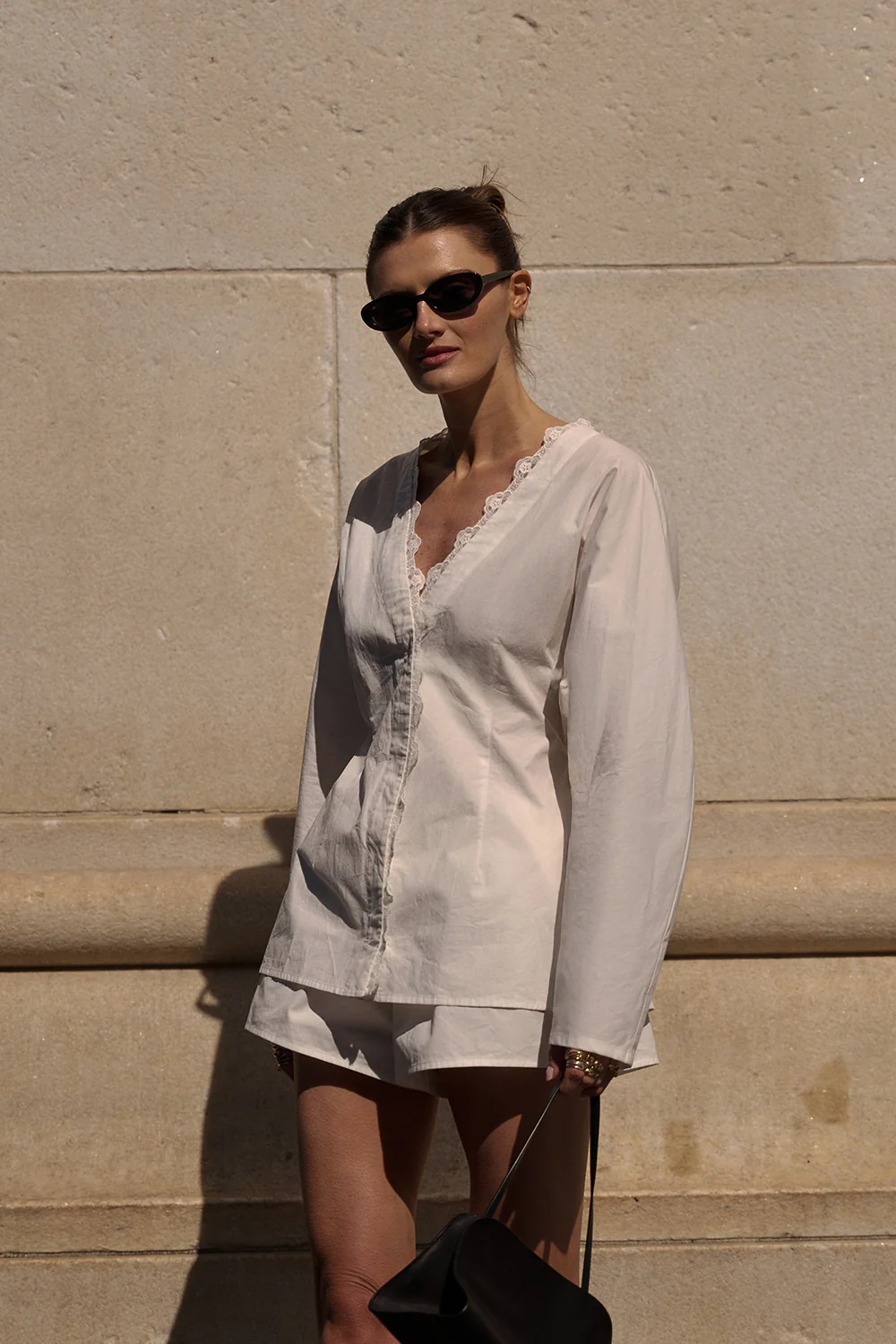 EDENA WHITE COTTON SHORT - Image 2