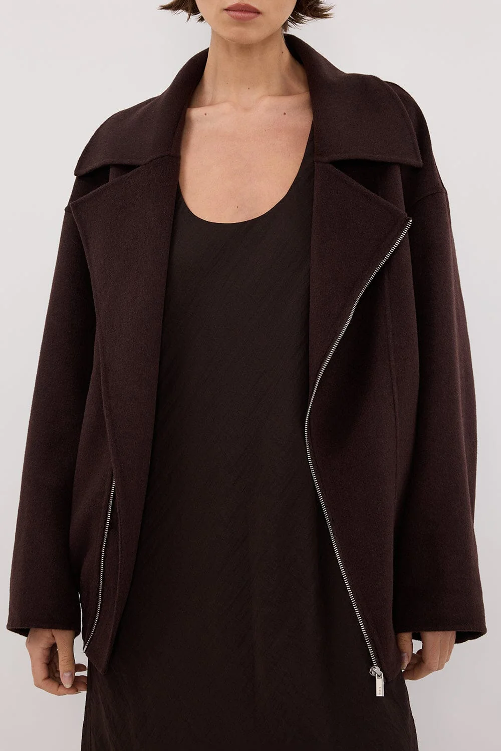 ELAINE DARK CHOC OVERSIZED WOOL BLEND JACKET - Image 5