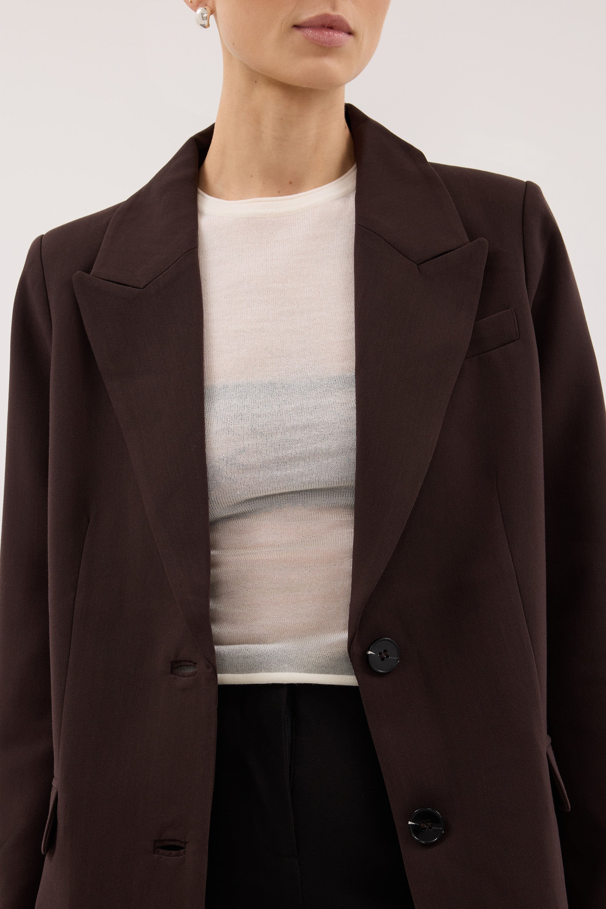 ELLE DARK CHOCOLATE BLAZER - Image 4