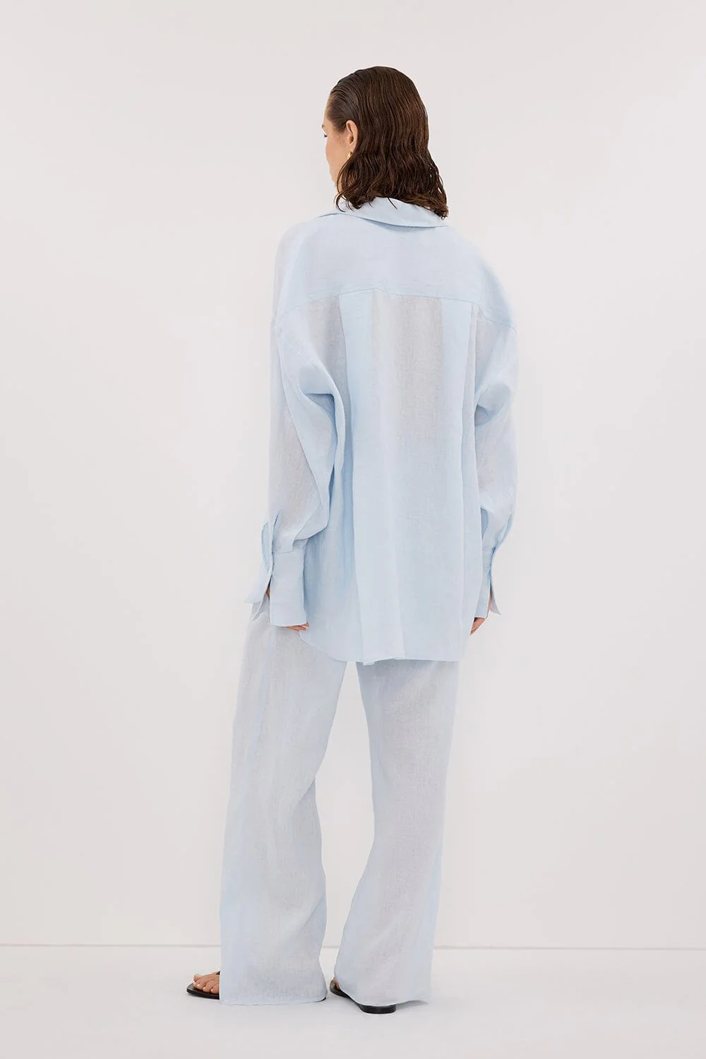 ELLIS ICE BLUE LONG SLEEVE LINEN SHIRT - Image 7