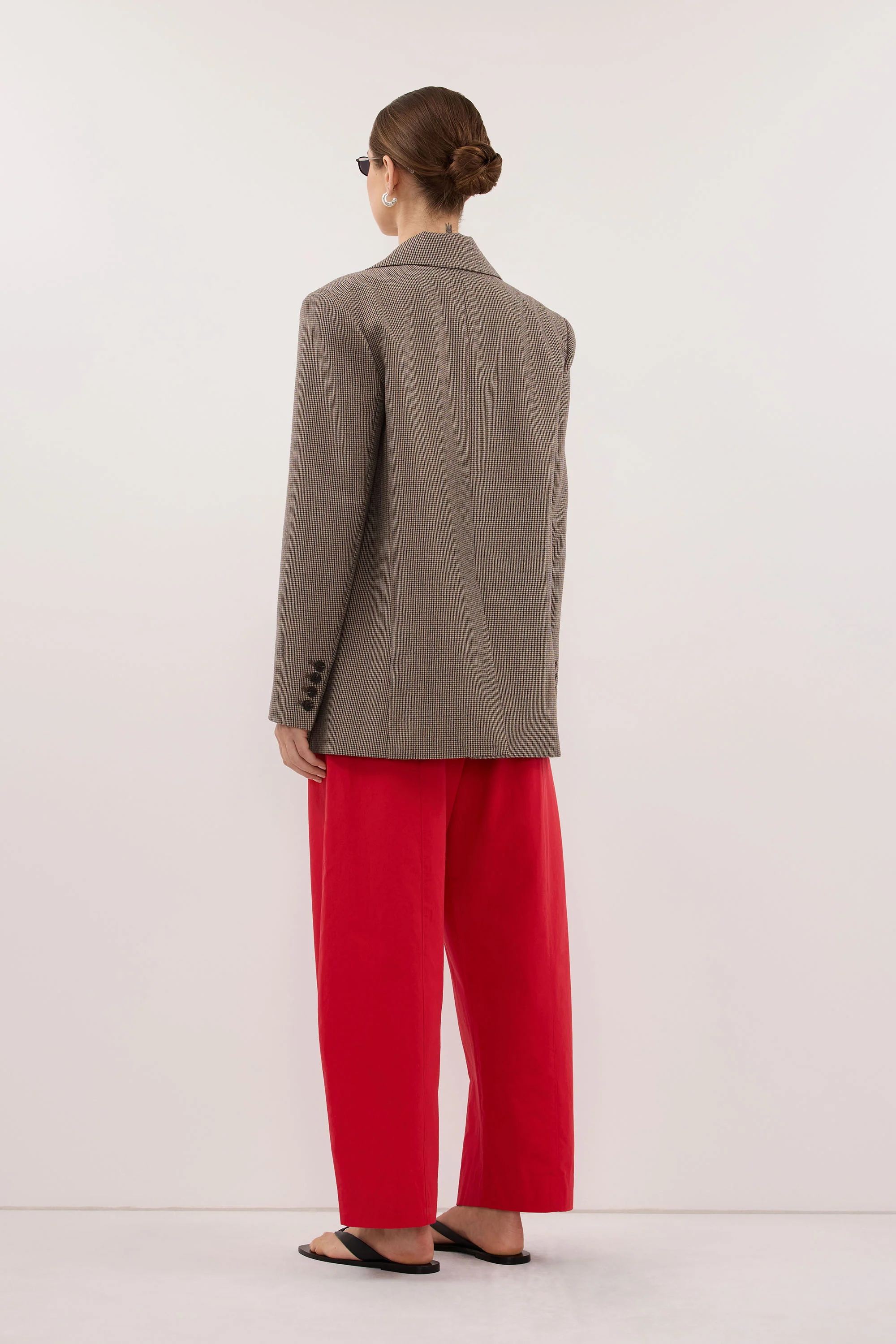 ELLORY BUFF OVERSIZED HOUNDSTOOTH BLAZER - Image 4
