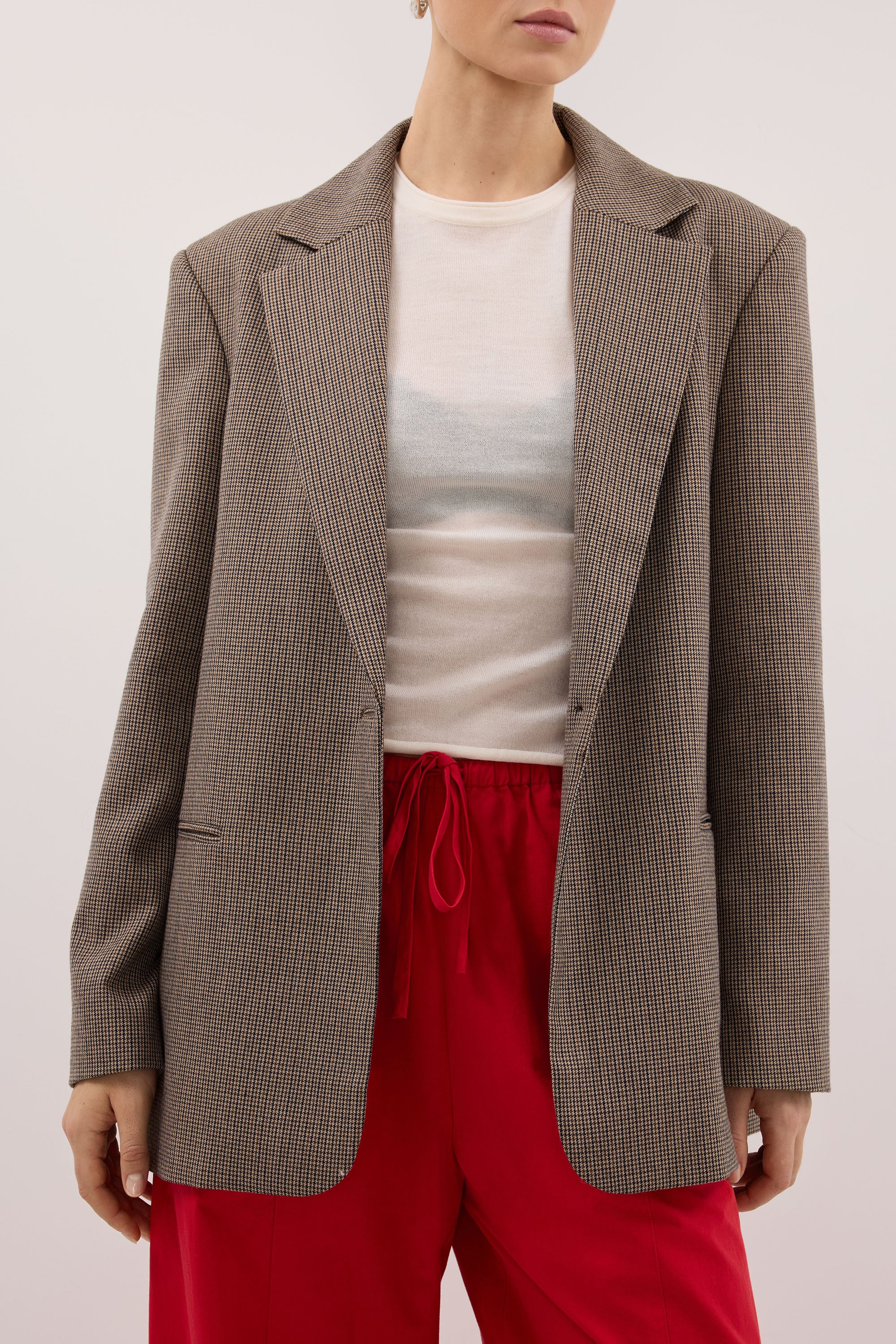 ELLORY BUFF OVERSIZED HOUNDSTOOTH BLAZER - Image 5