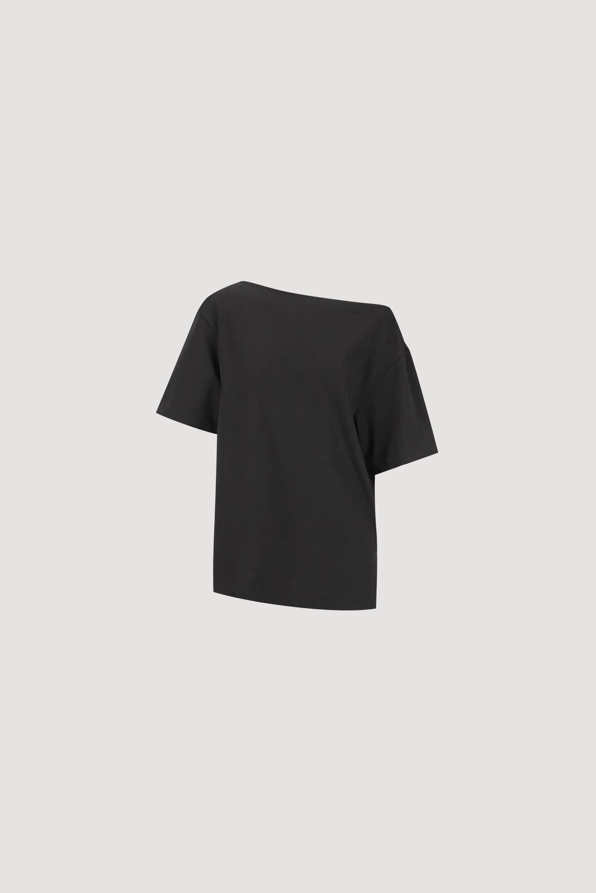 ESME BLACK ASYM BOAT NECK TEE - Image 5