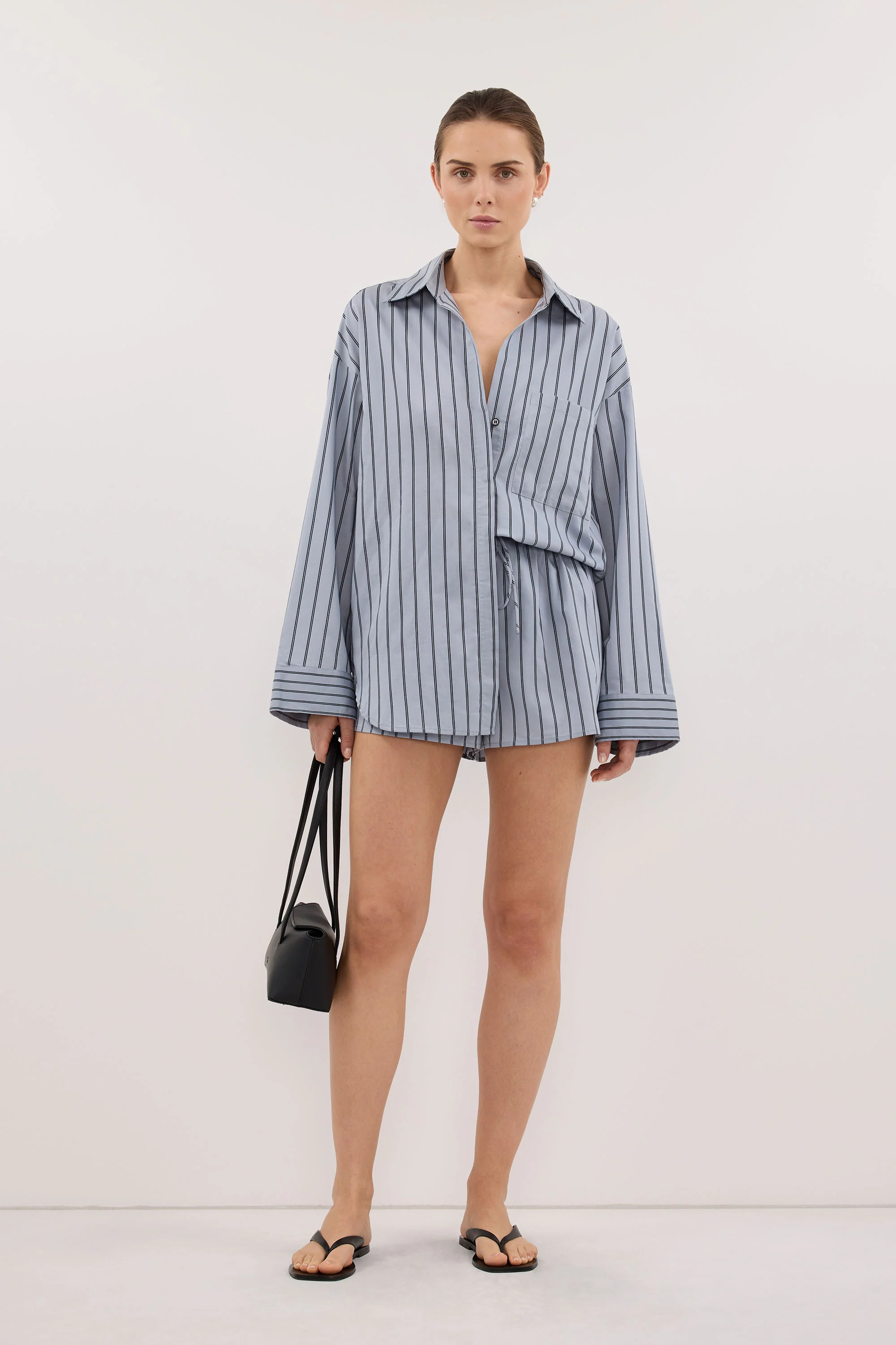 FABLE DUSTY BLUE SILK BLEND SHORT